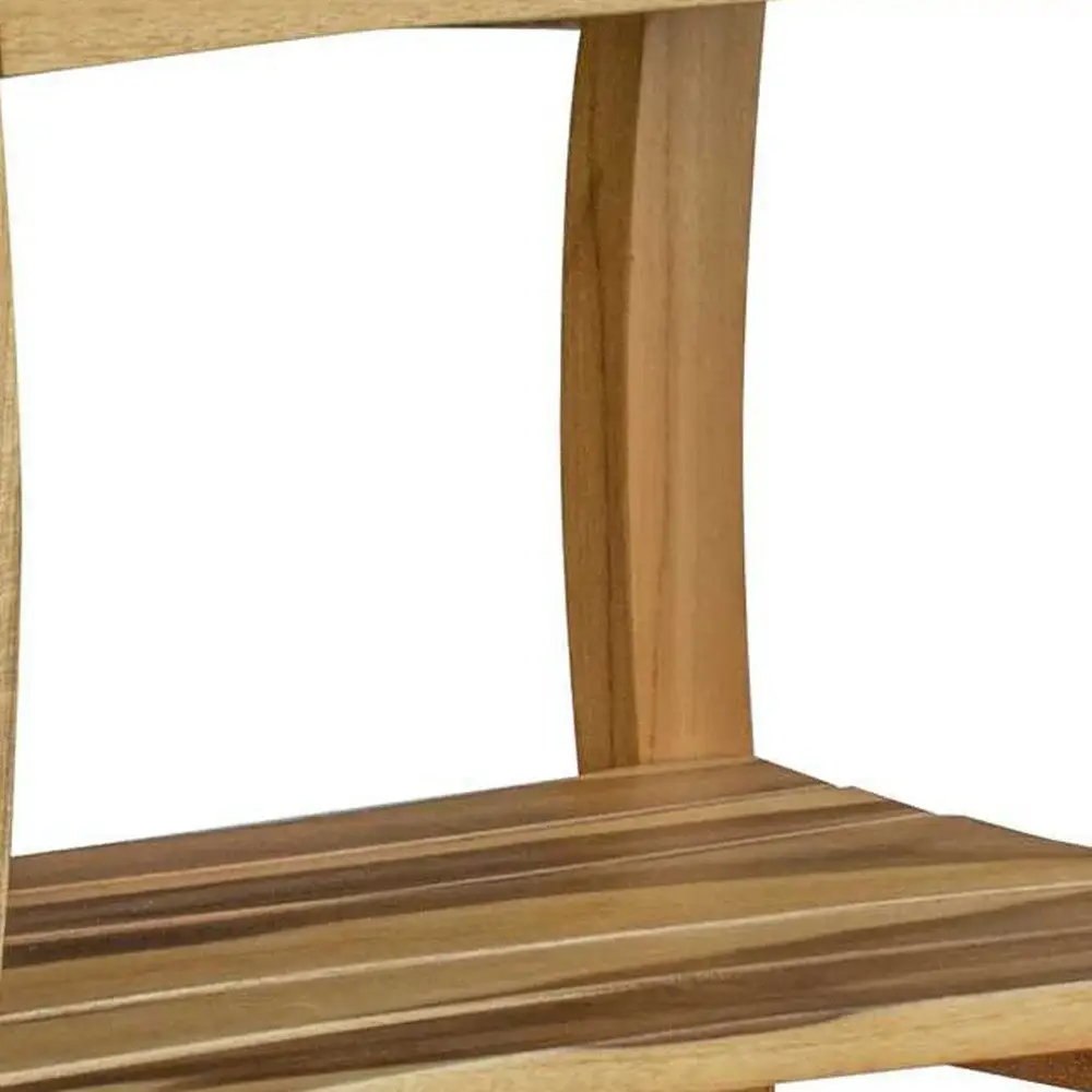 Contemporary Teak Shower Bench With Handles In Natural Finish - Image 7