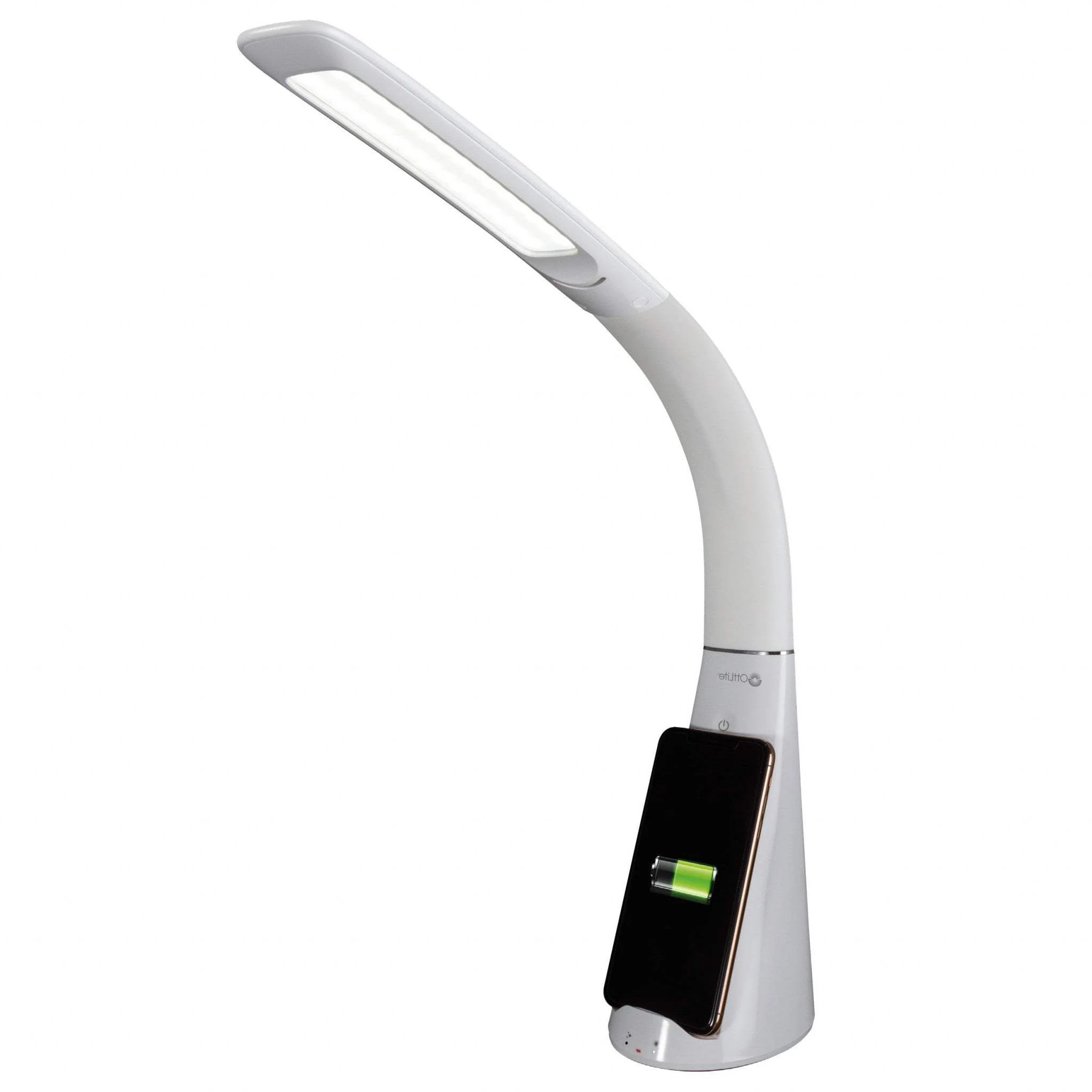 Contemporary White Sanitizing and Charging LED Desk Lamp - Image 2