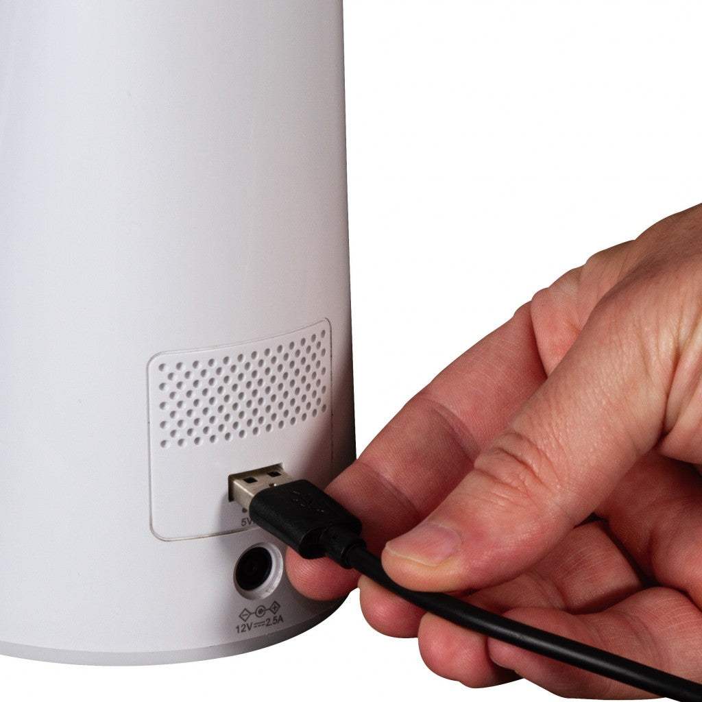 Contemporary White Sanitizing and Charging LED Desk Lamp - Image 3