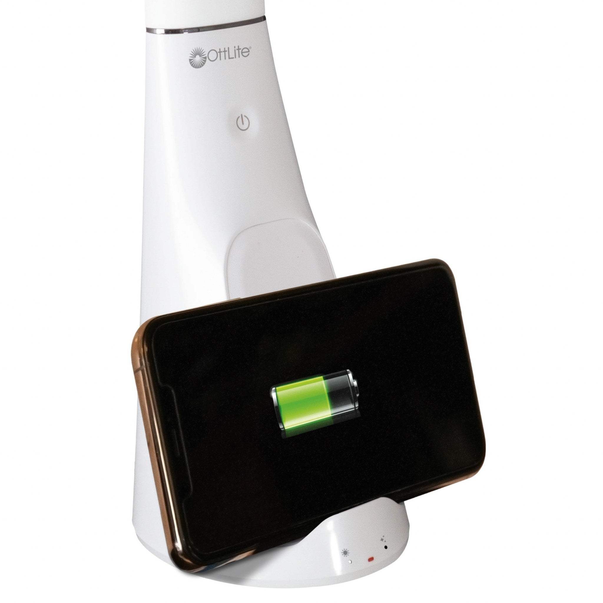 Contemporary White Sanitizing and Charging LED Desk Lamp - Image 4