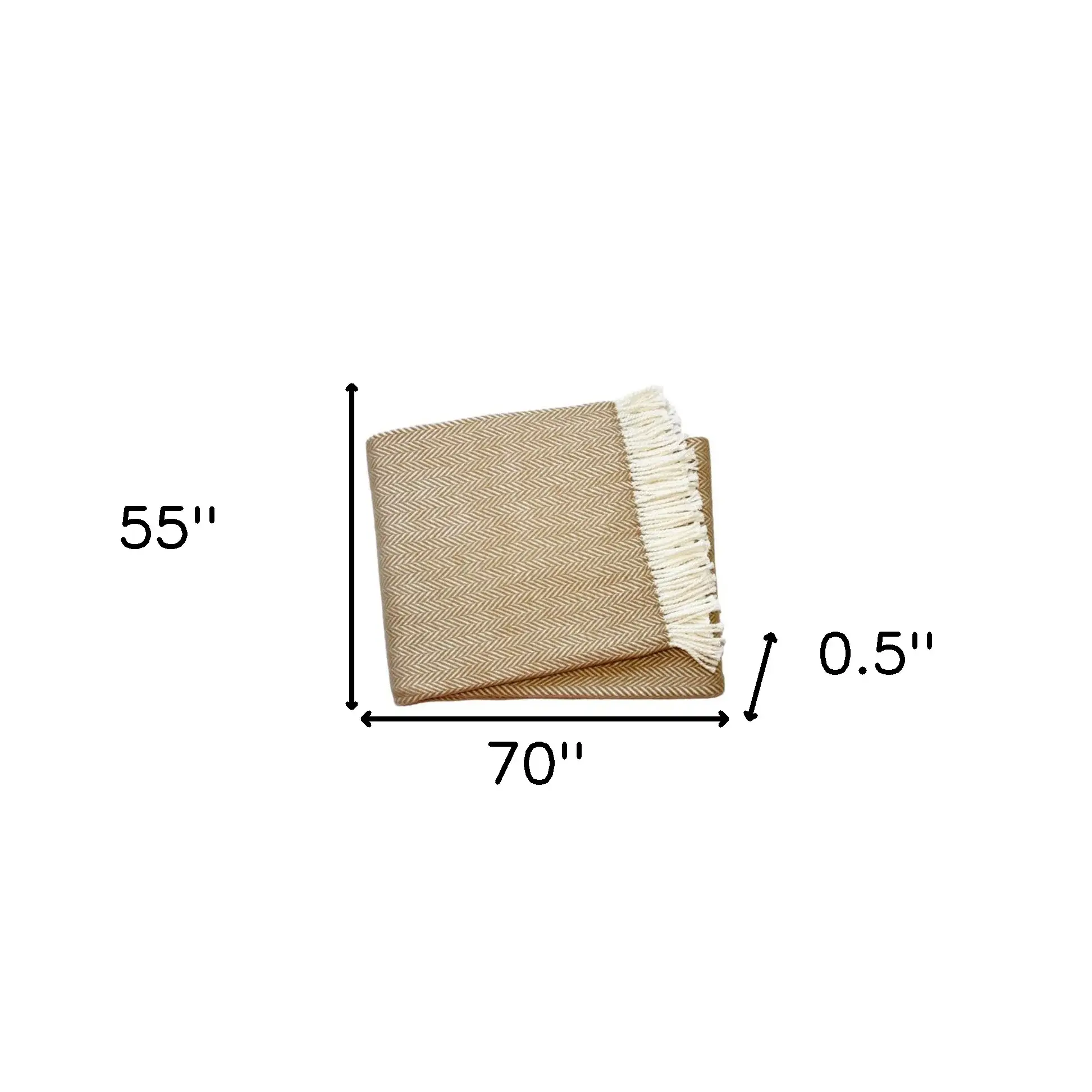 Copper and White Dreamy Soft Herringbone Throw Blanket - Image 5