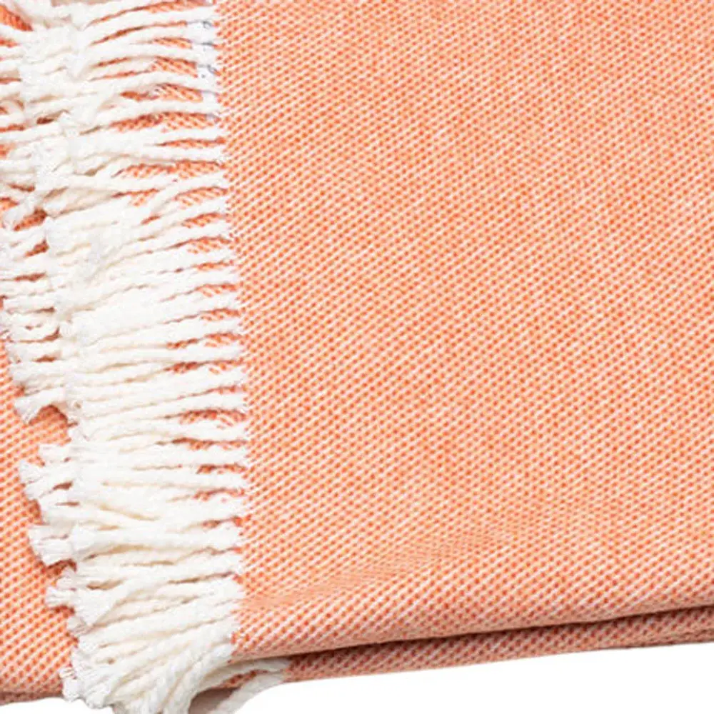 Coral Mini Dot Fringed Throw Blanket - Image 4