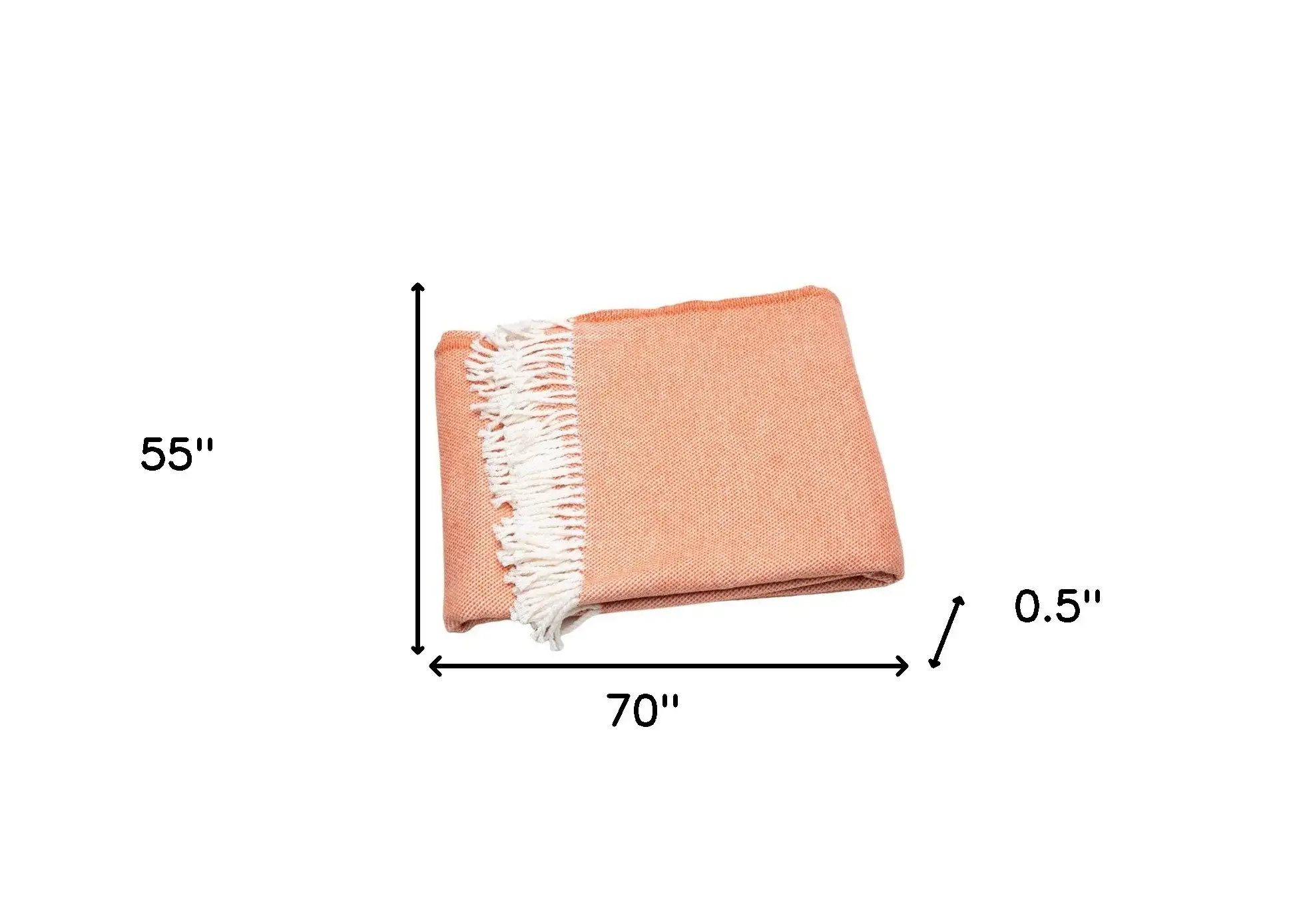 Coral Mini Dot Fringed Throw Blanket - Image 5