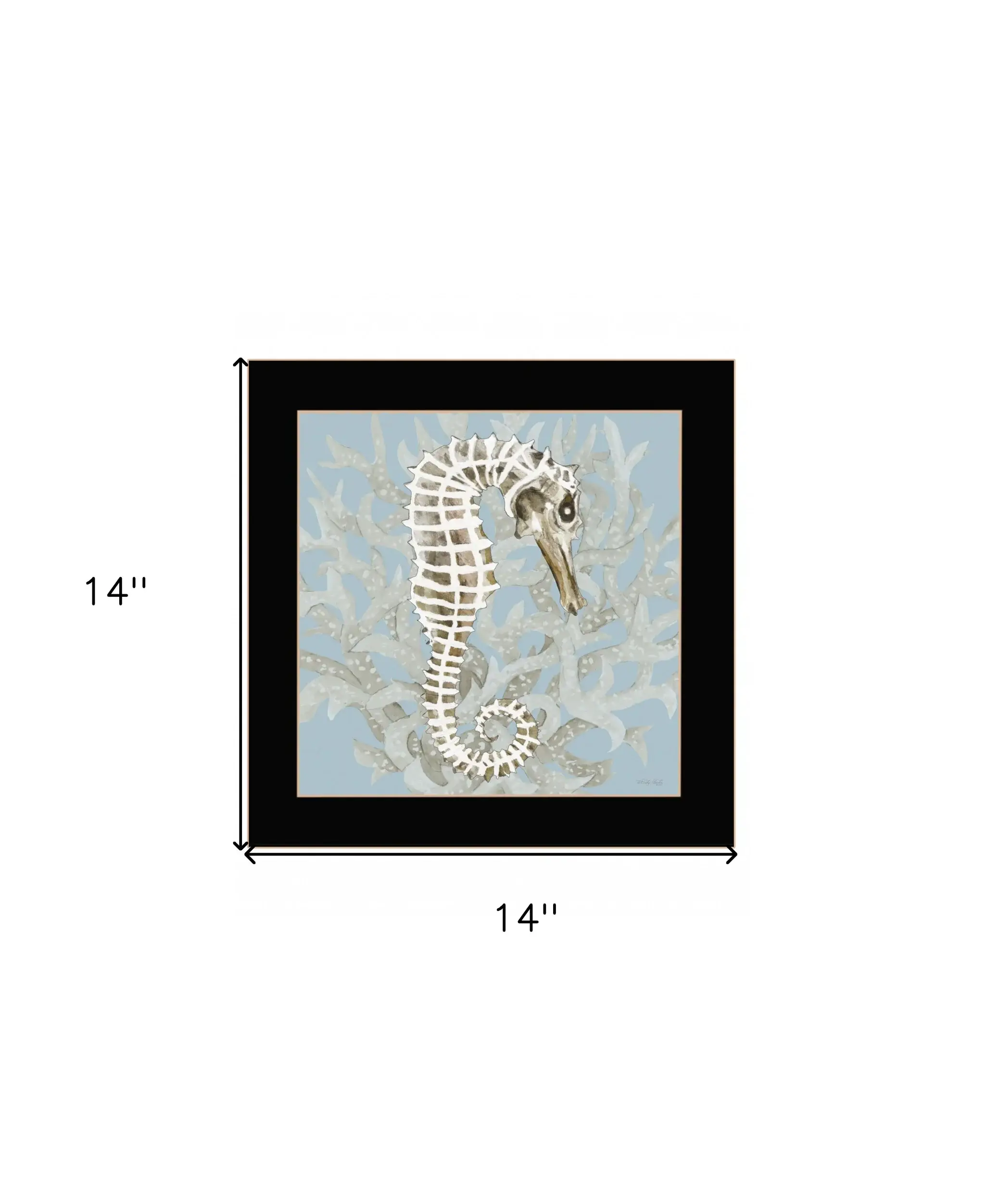 Coral Seahorse I 1 Black Framed Print Wall Art - Image 5