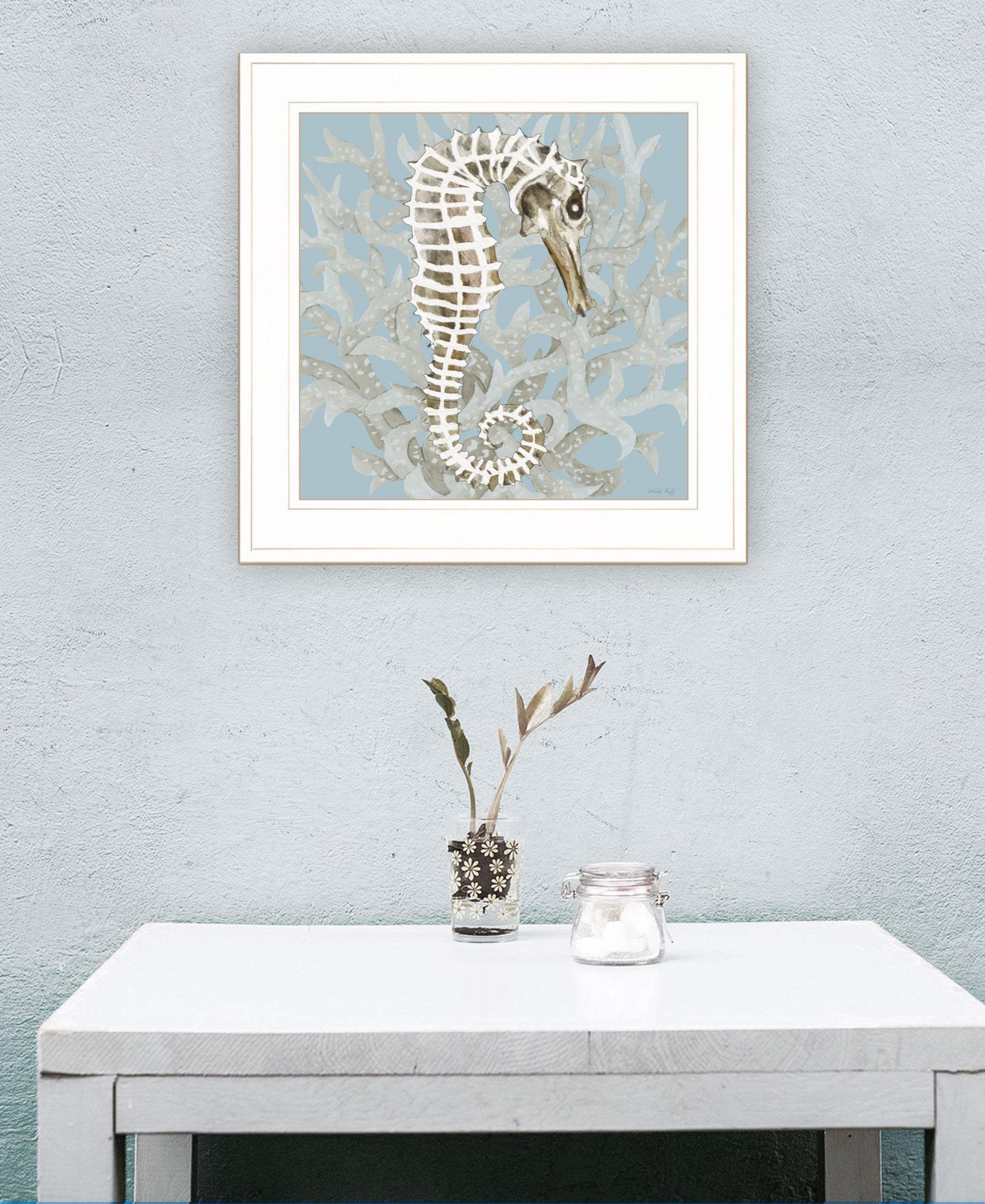 Coral Seahorse I 2 White Framed Print Wall Art - Image 4
