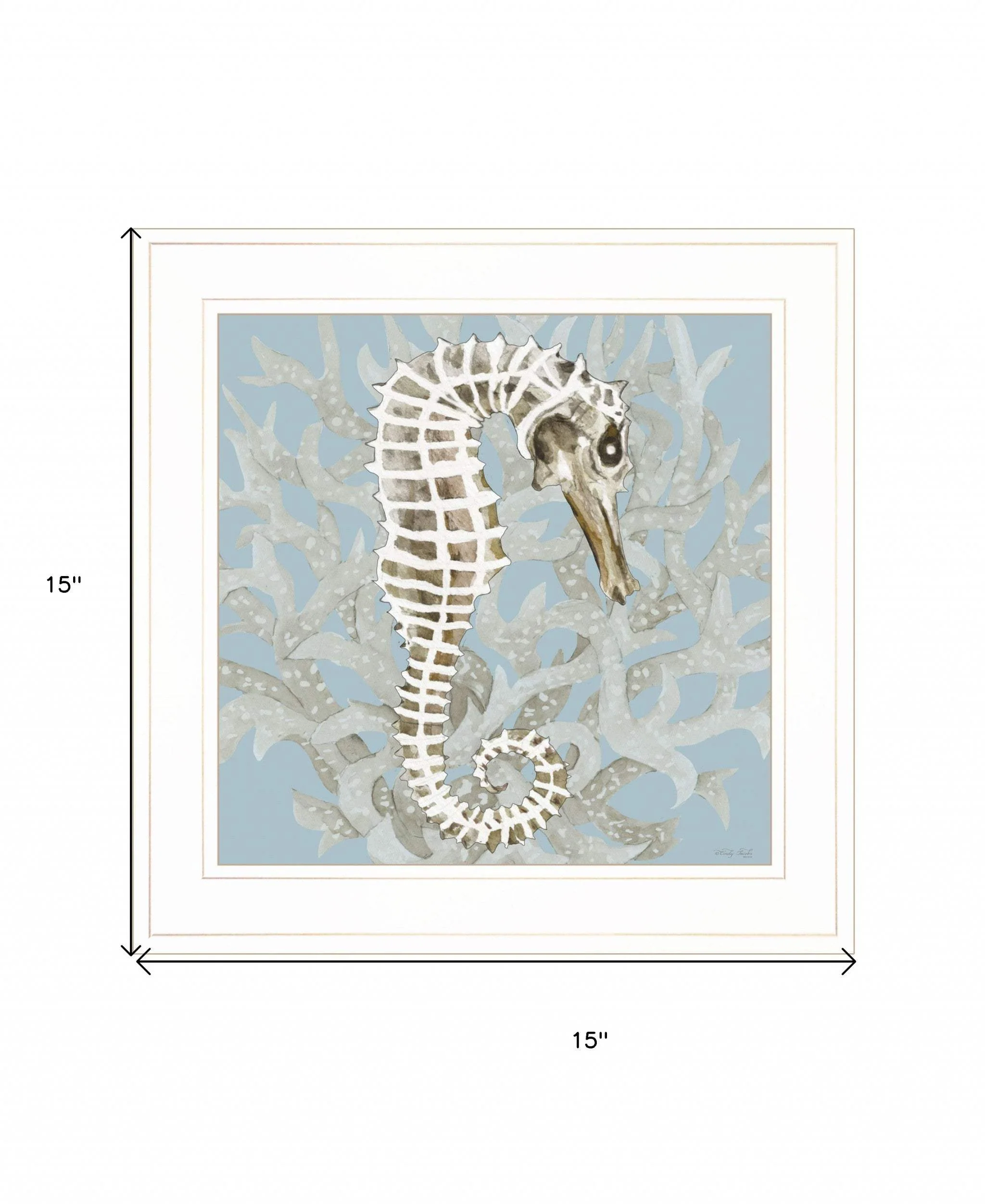 Coral Seahorse I 2 White Framed Print Wall Art - Image 5