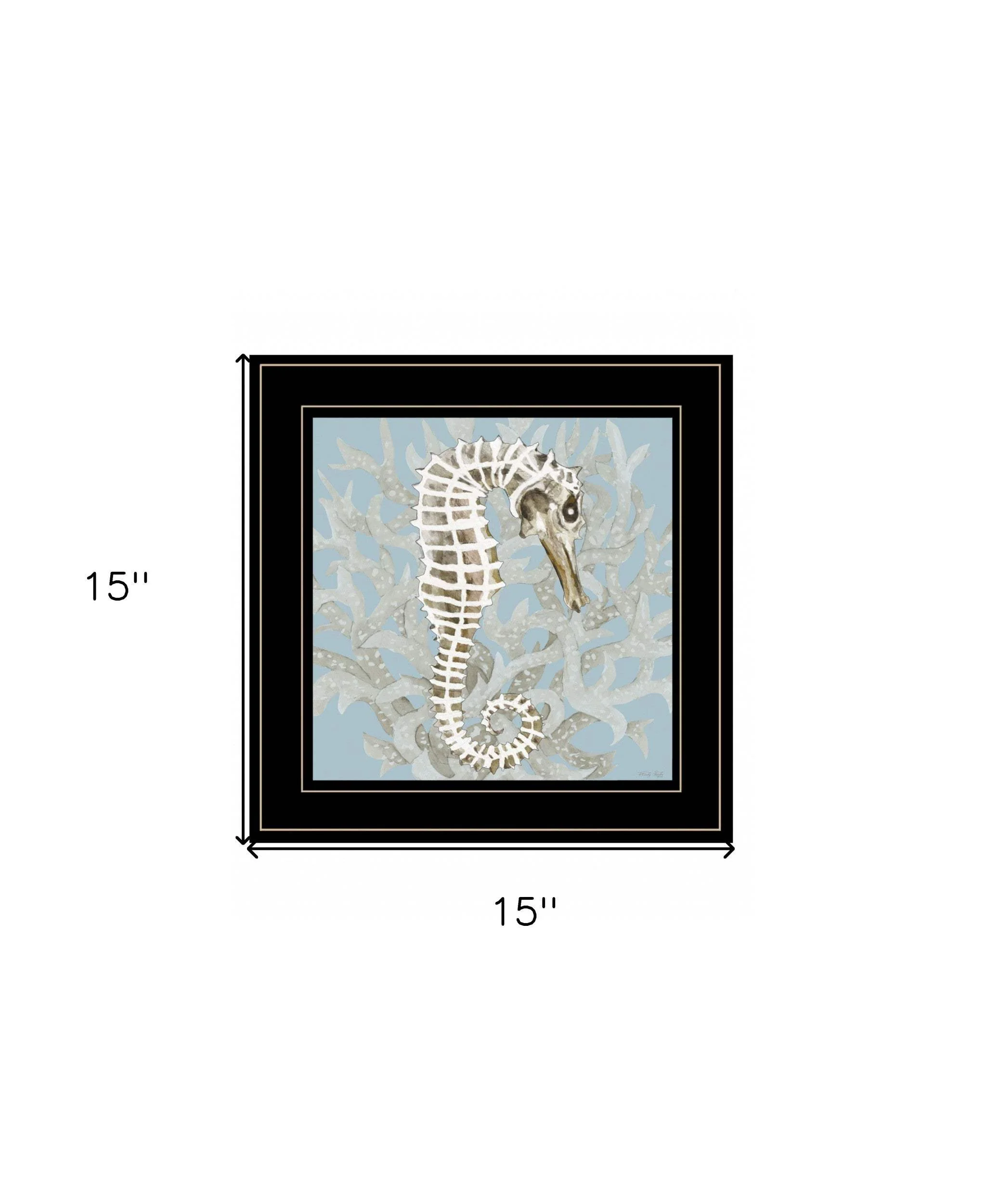 Coral Seahorse I 3 Black Framed Print Wall Art - Image 6