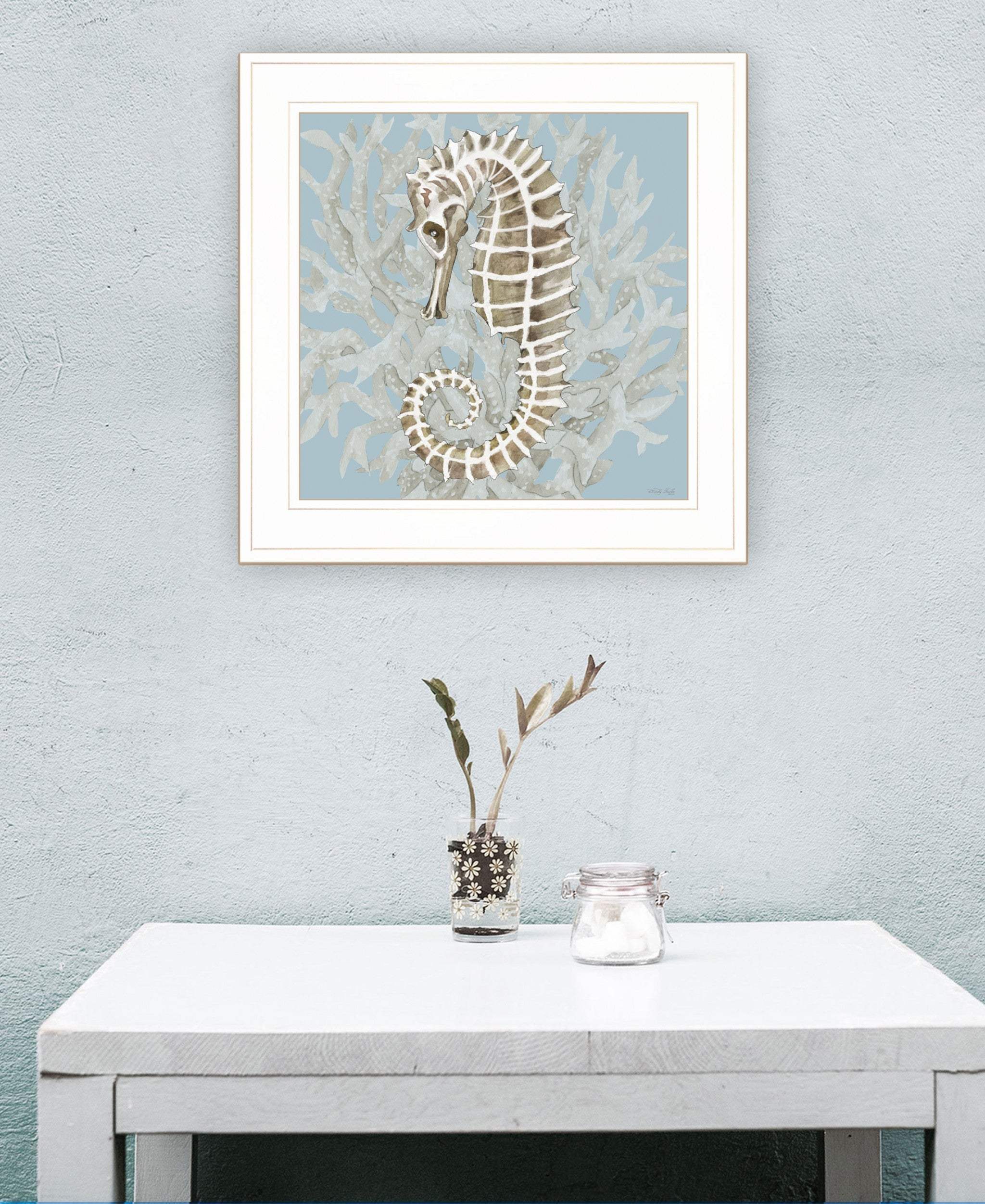 Coral Seahorse II 2 White Framed Print Wall Art - Image 4
