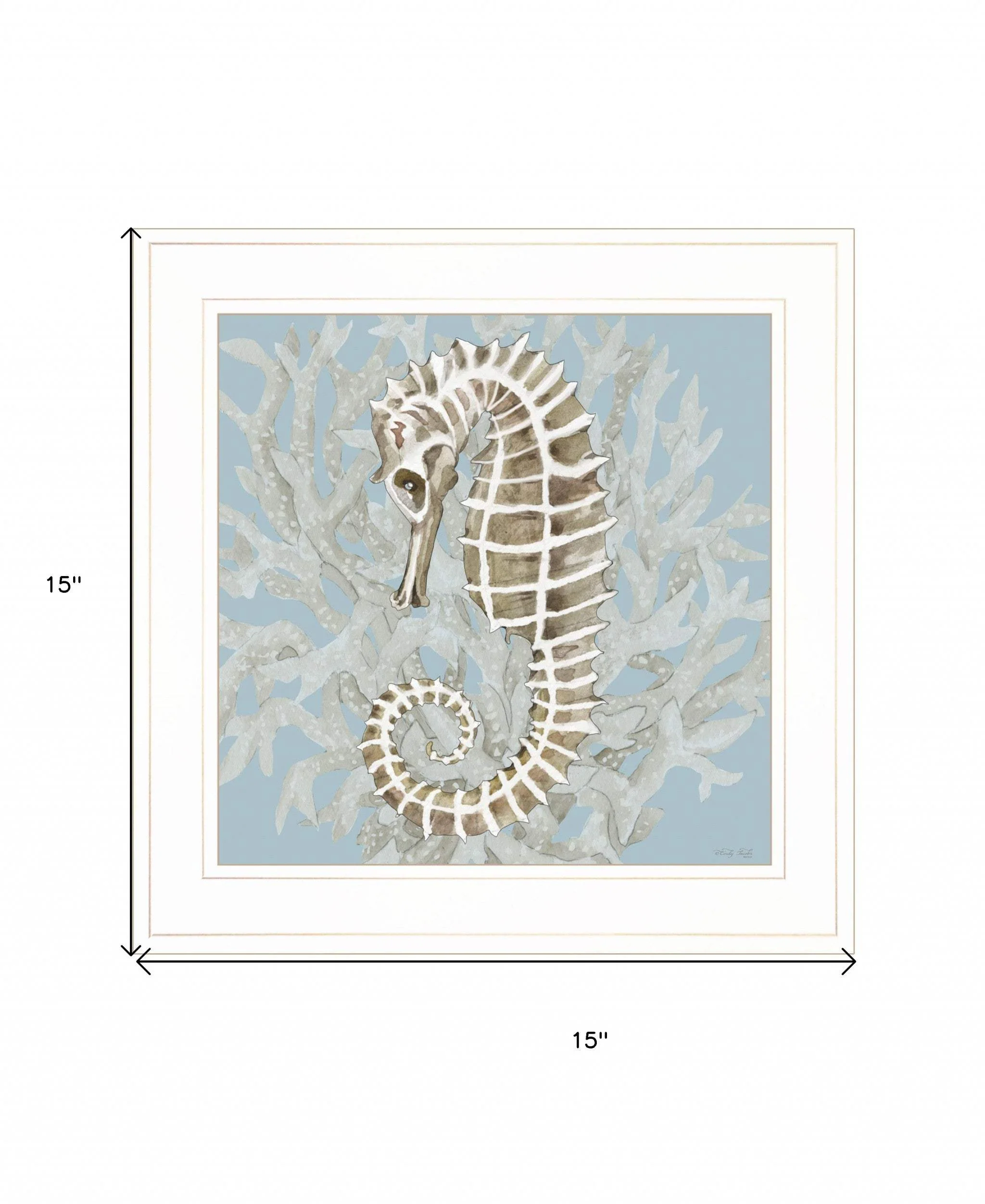 Coral Seahorse II 2 White Framed Print Wall Art - Image 5