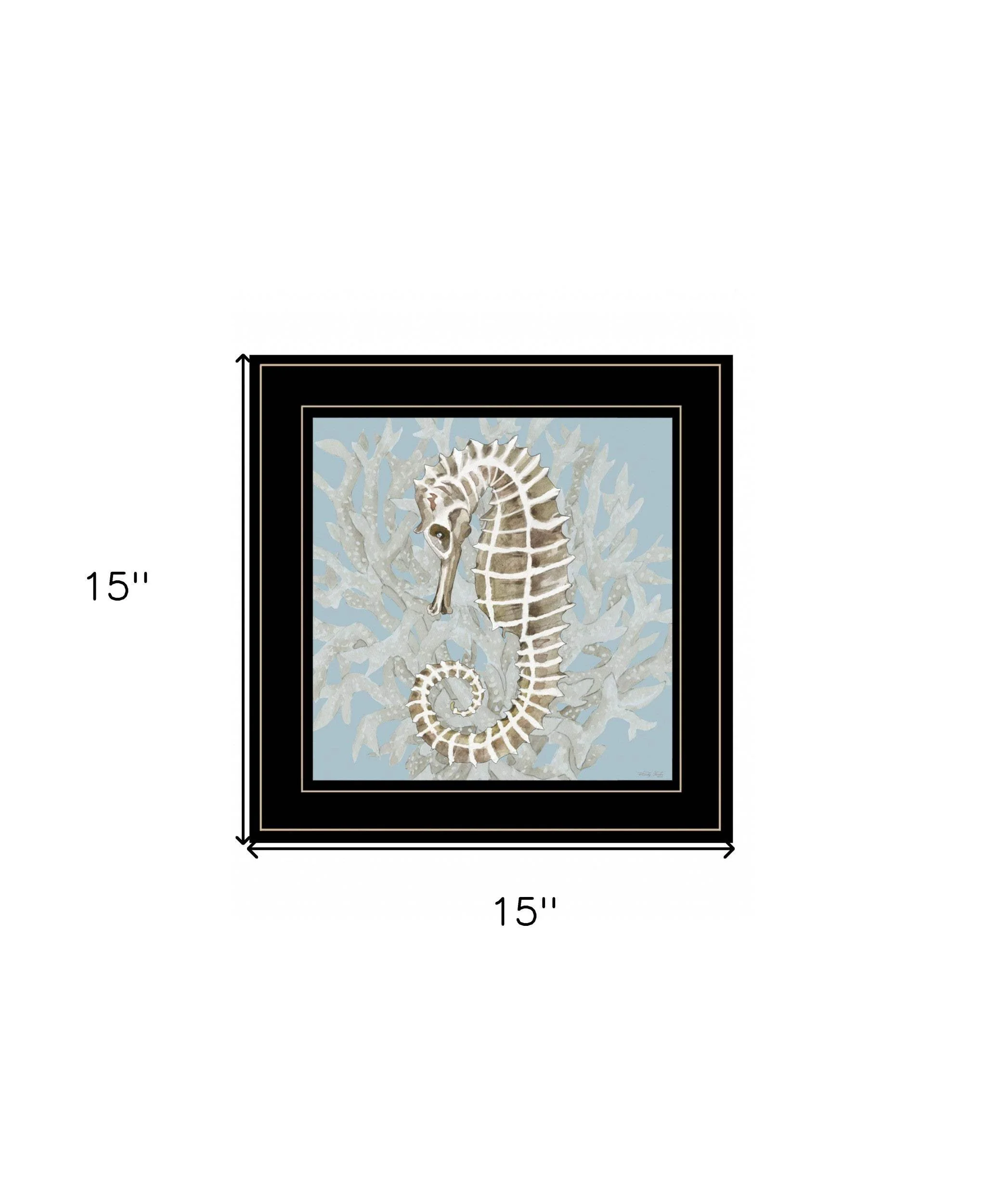 Coral Seahorse II 3 Black Framed Print Wall Art - Image 6