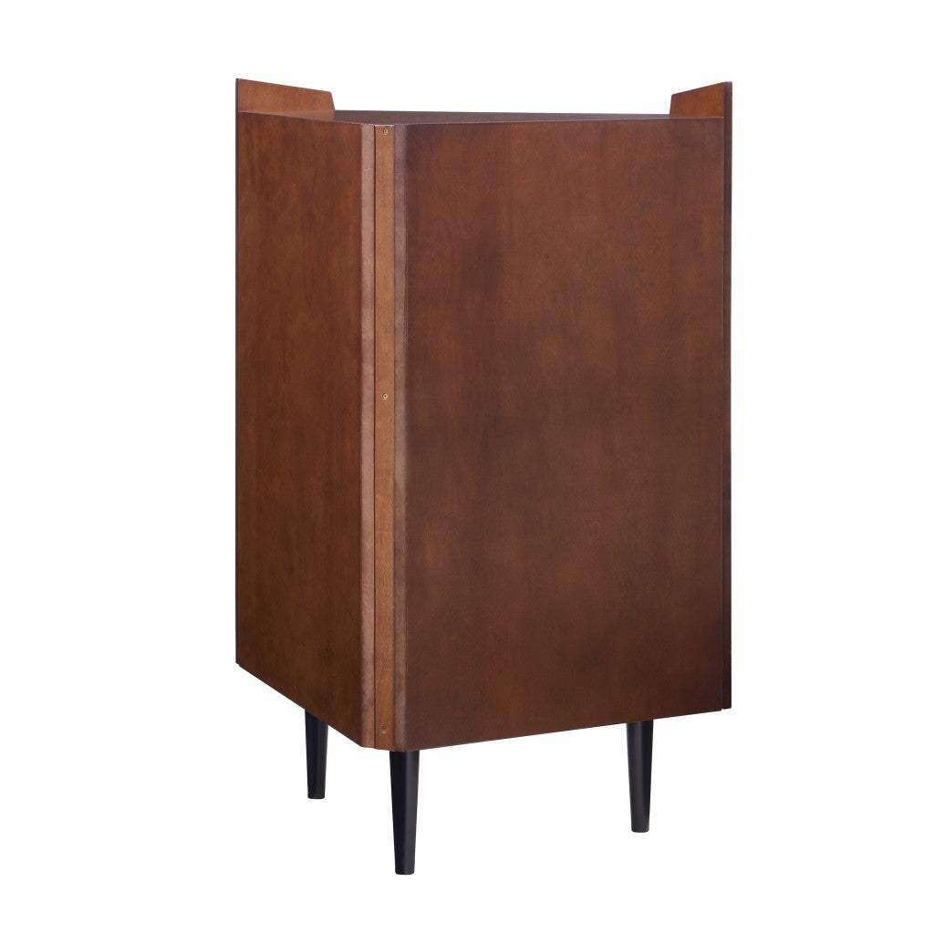 Cosmo Brown and Black Corner Bar Cabinet - Image 3