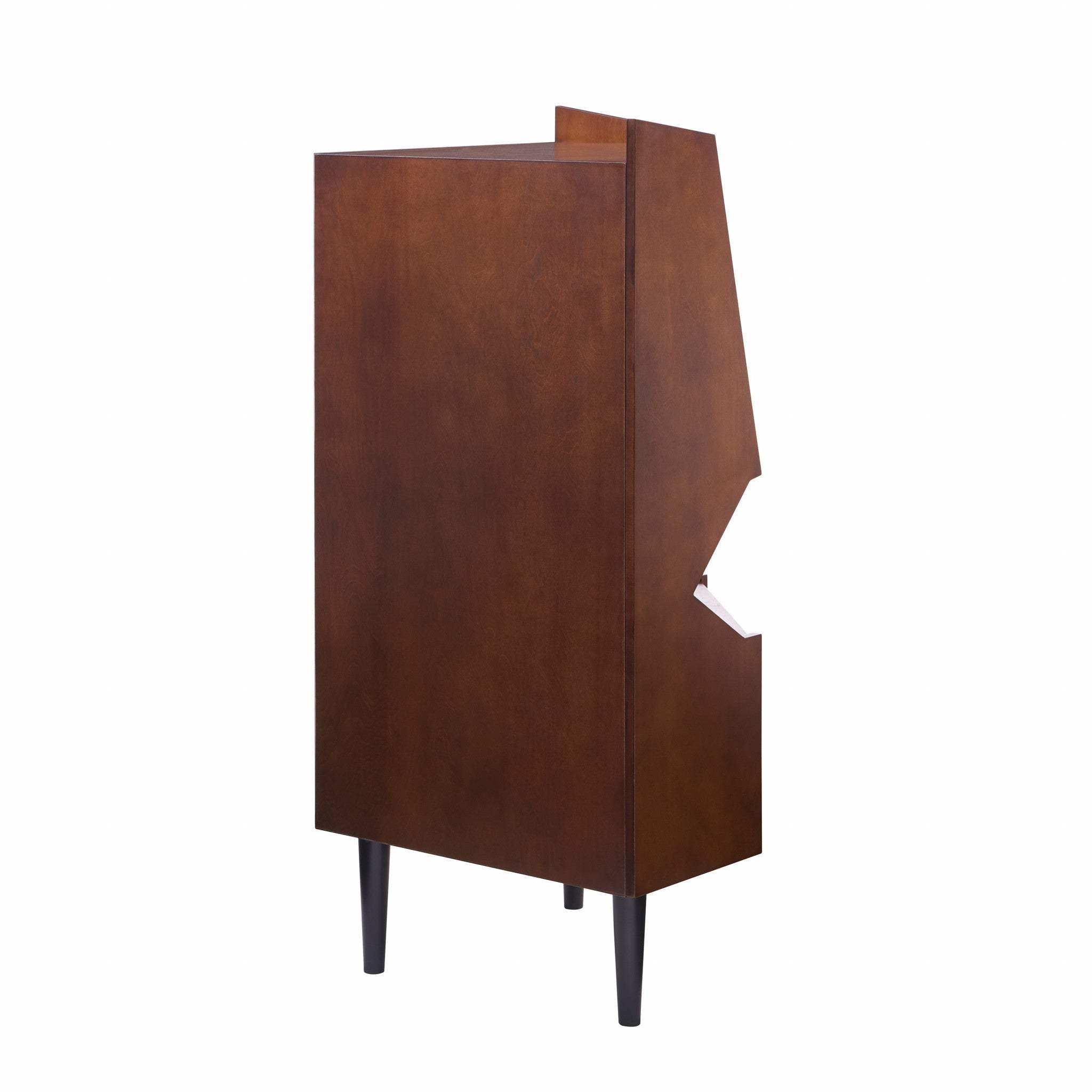Cosmo Brown and Black Corner Bar Cabinet - Image 6
