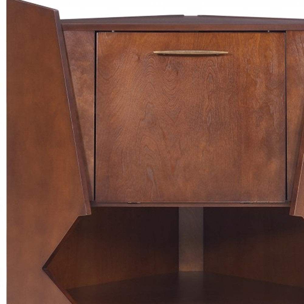 Cosmo Brown and Black Corner Bar Cabinet - Image 7