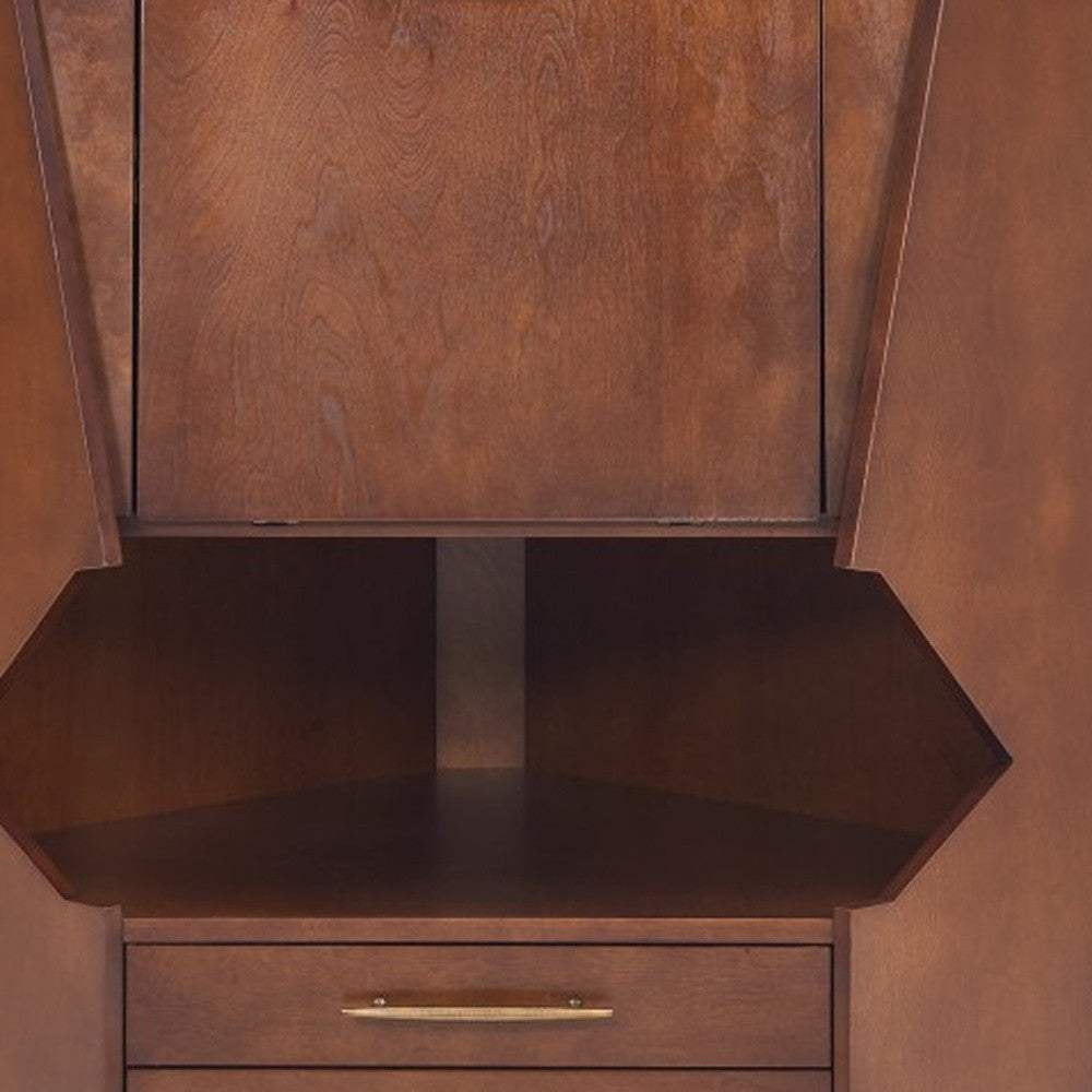 Cosmo Brown and Black Corner Bar Cabinet - Image 8