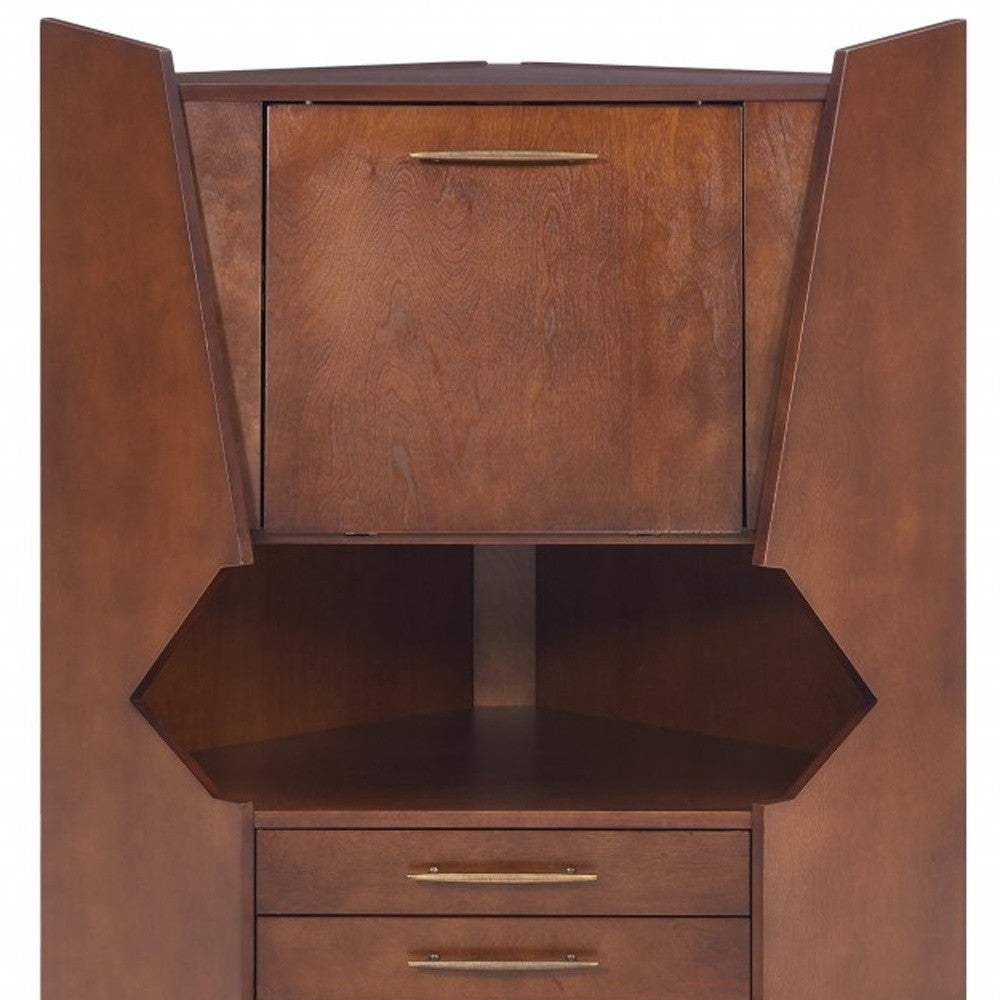 Cosmo Brown and Black Corner Bar Cabinet - Image 9