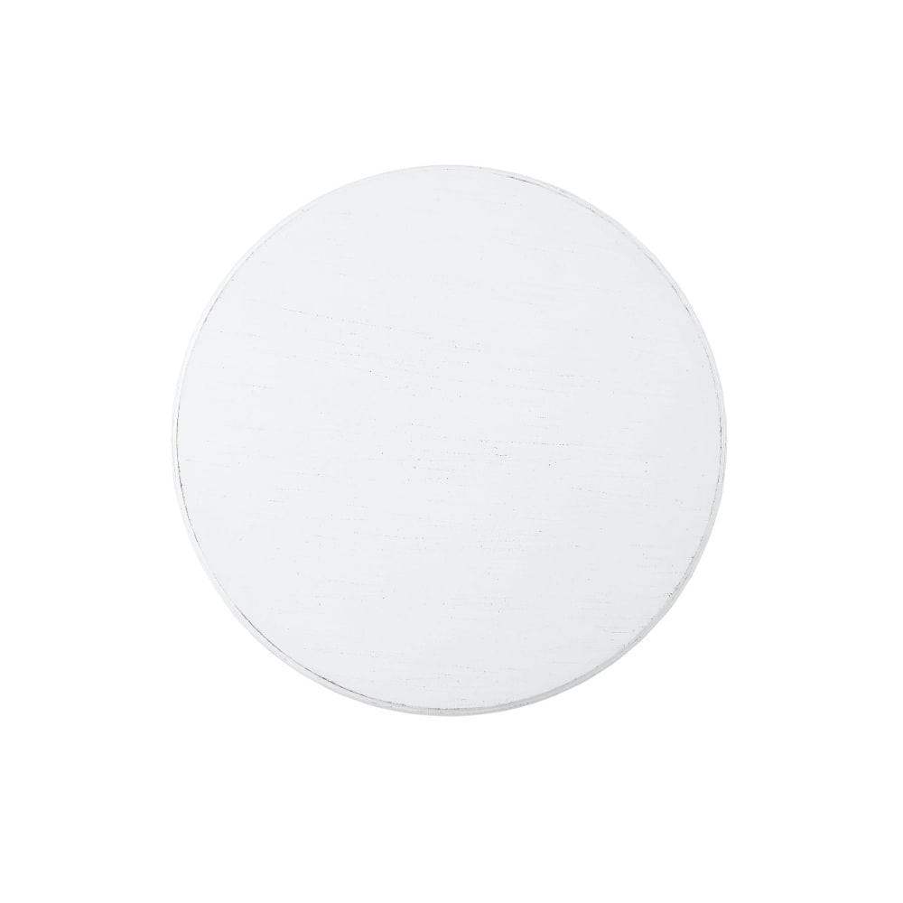 Cottage White Wood Pedestal Side Or End Table - Image 2