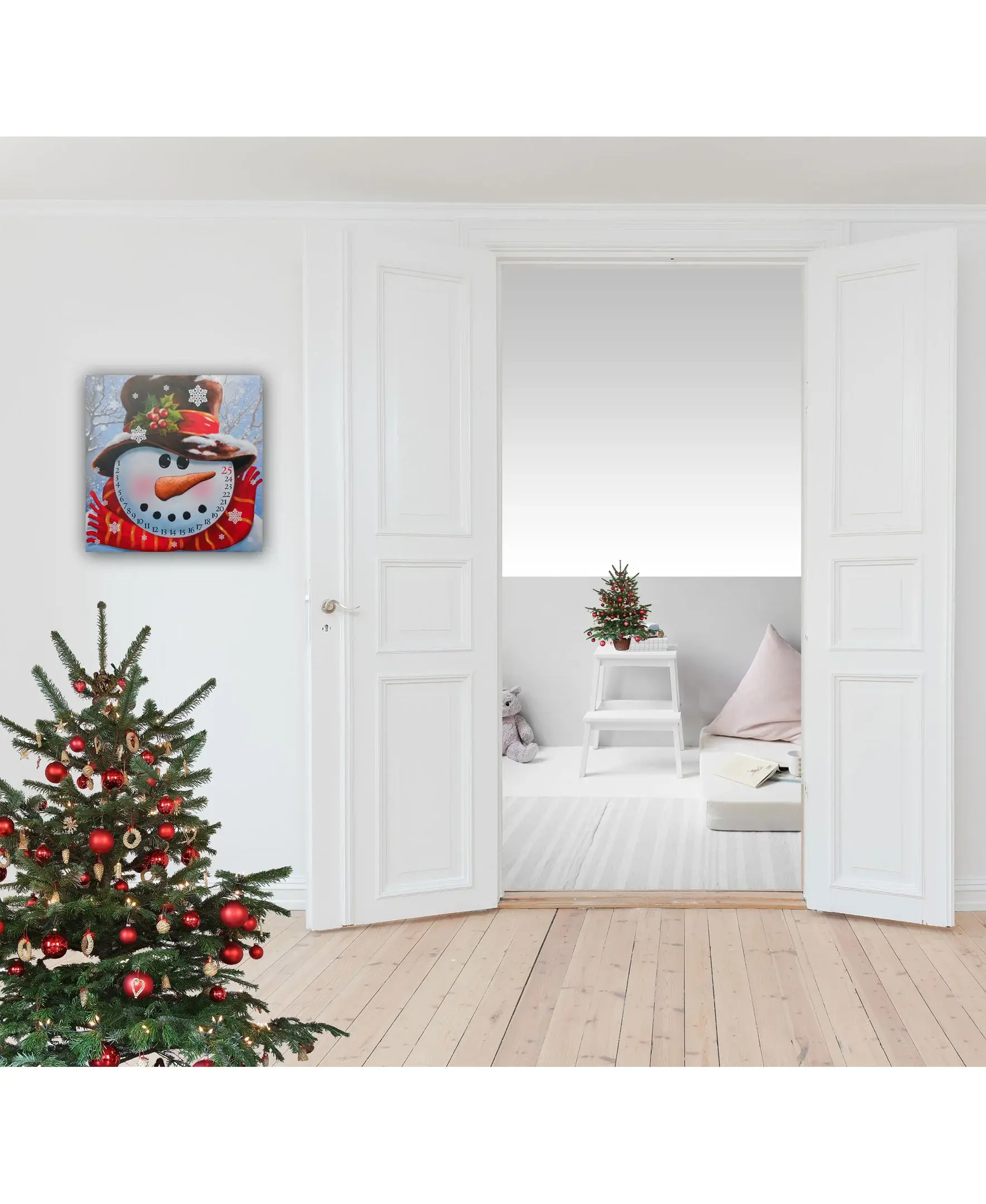 Count Down to Christmas - Snowman Canvas Wrapped Canvas Print Wall Art - Image 4
