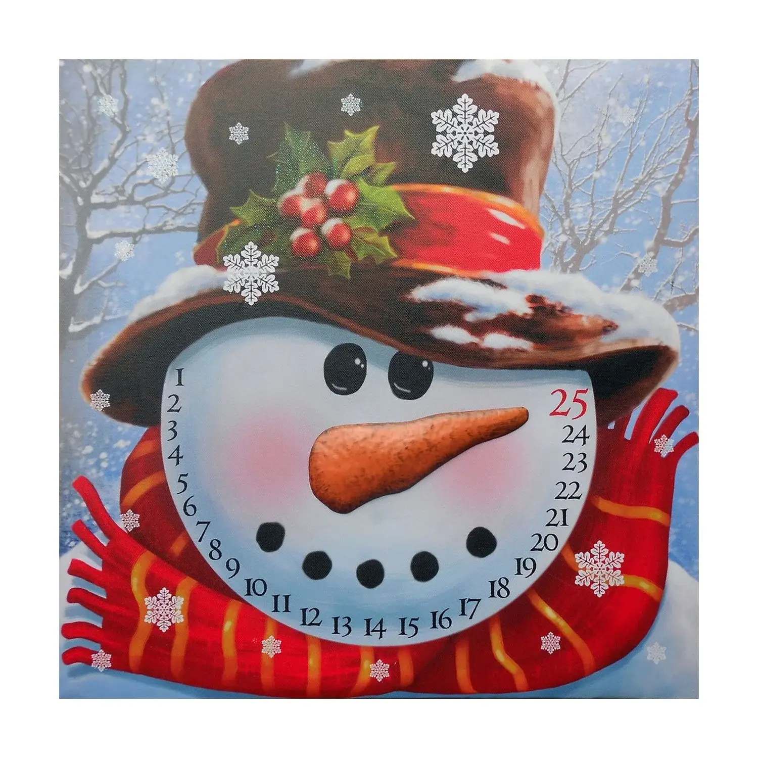 Count Down to Christmas Snowman Canvas Wrapped Canvas Print Wall Art - Image 2