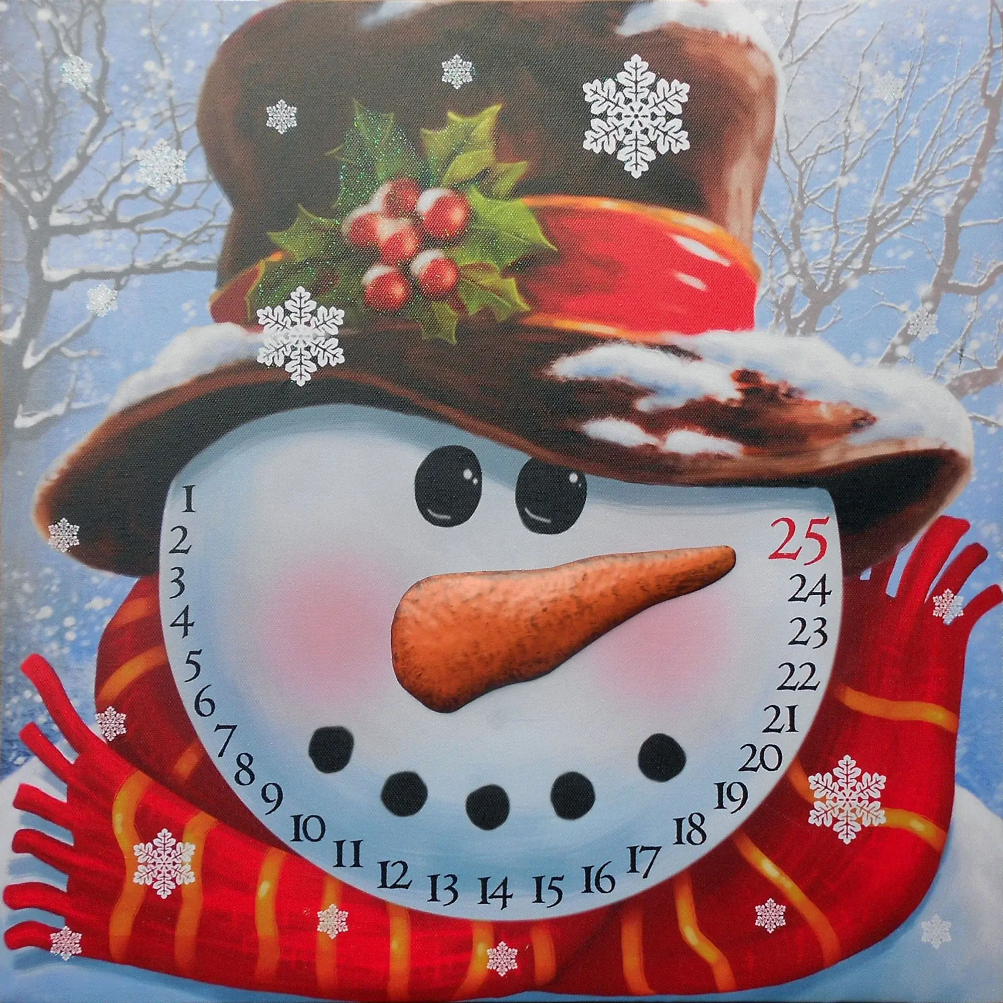 Count Down to Christmas Snowman Canvas Wrapped Canvas Print Wall Art - Image 3