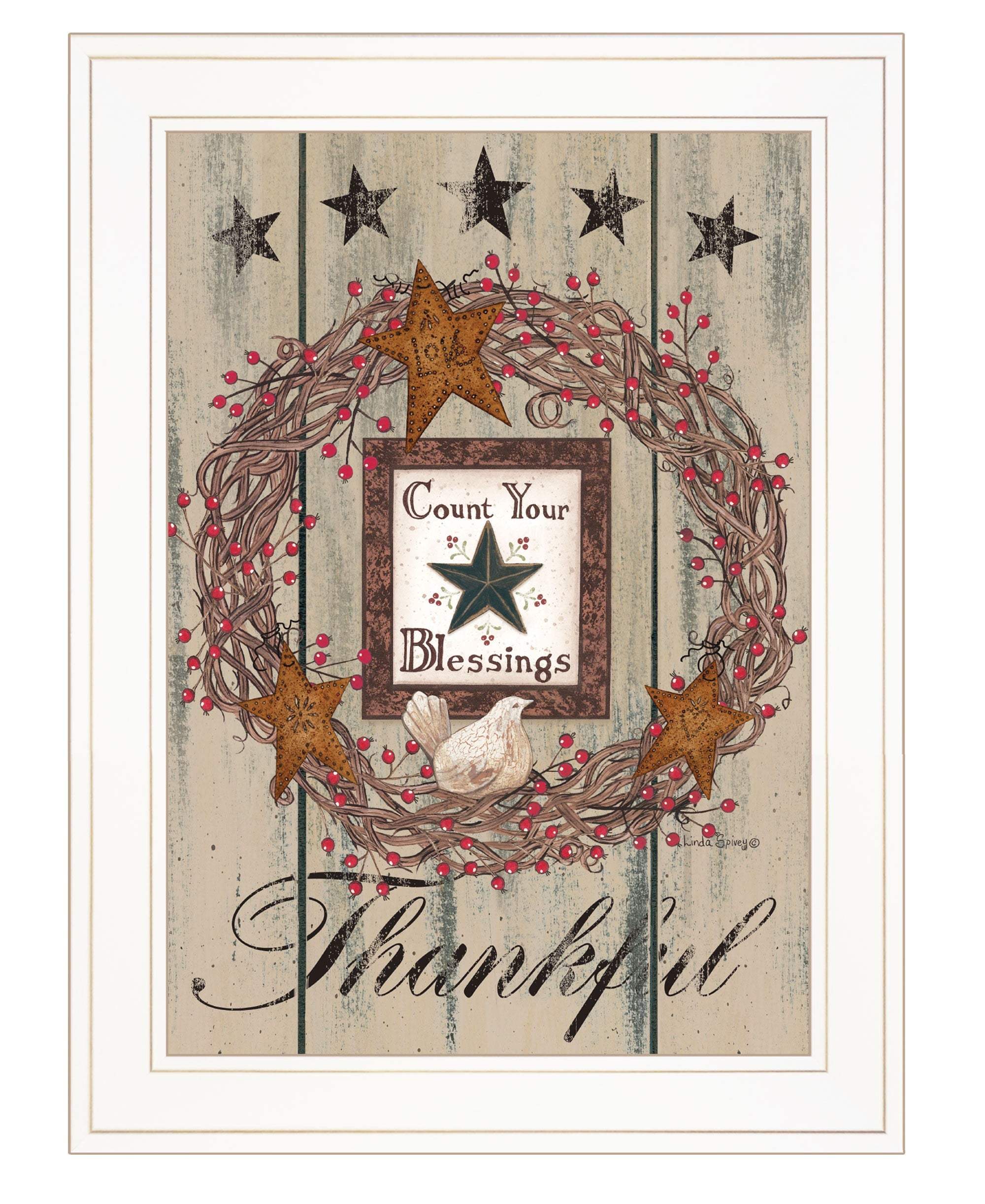 Count your Blessings 1 White Framed Print Wall Art - Image 2