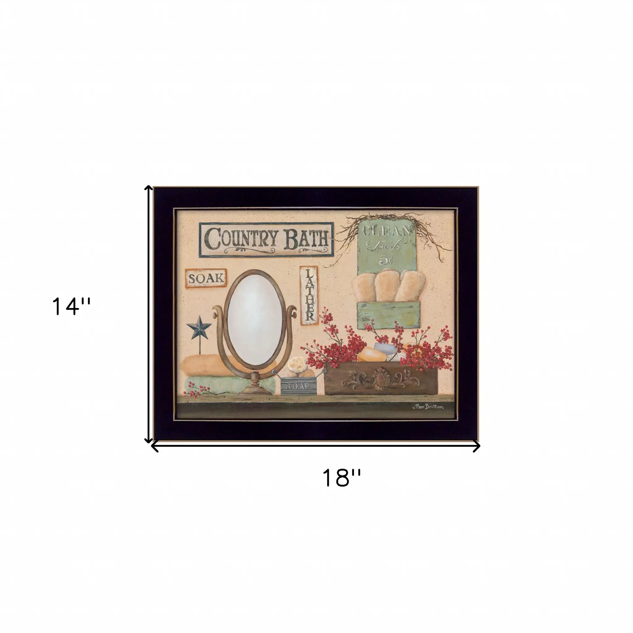 Country Bath 10 Black Framed Print Bathroom Wall Art - Image 6
