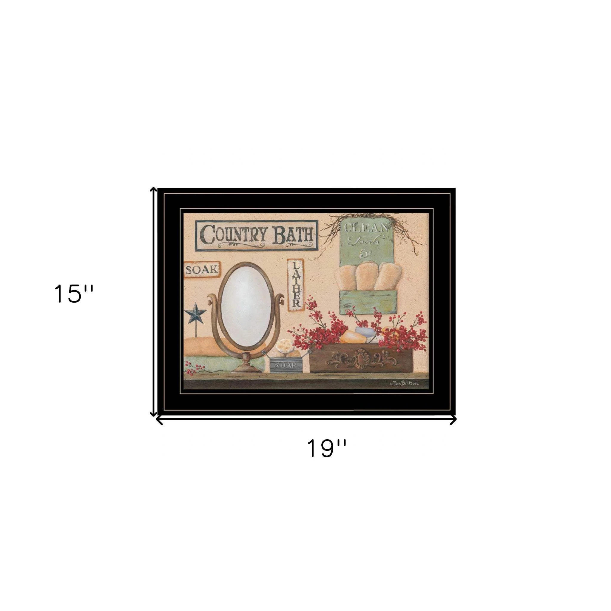 Country Bath 12 Black Framed Print Bathroom Wall Art - Image 5