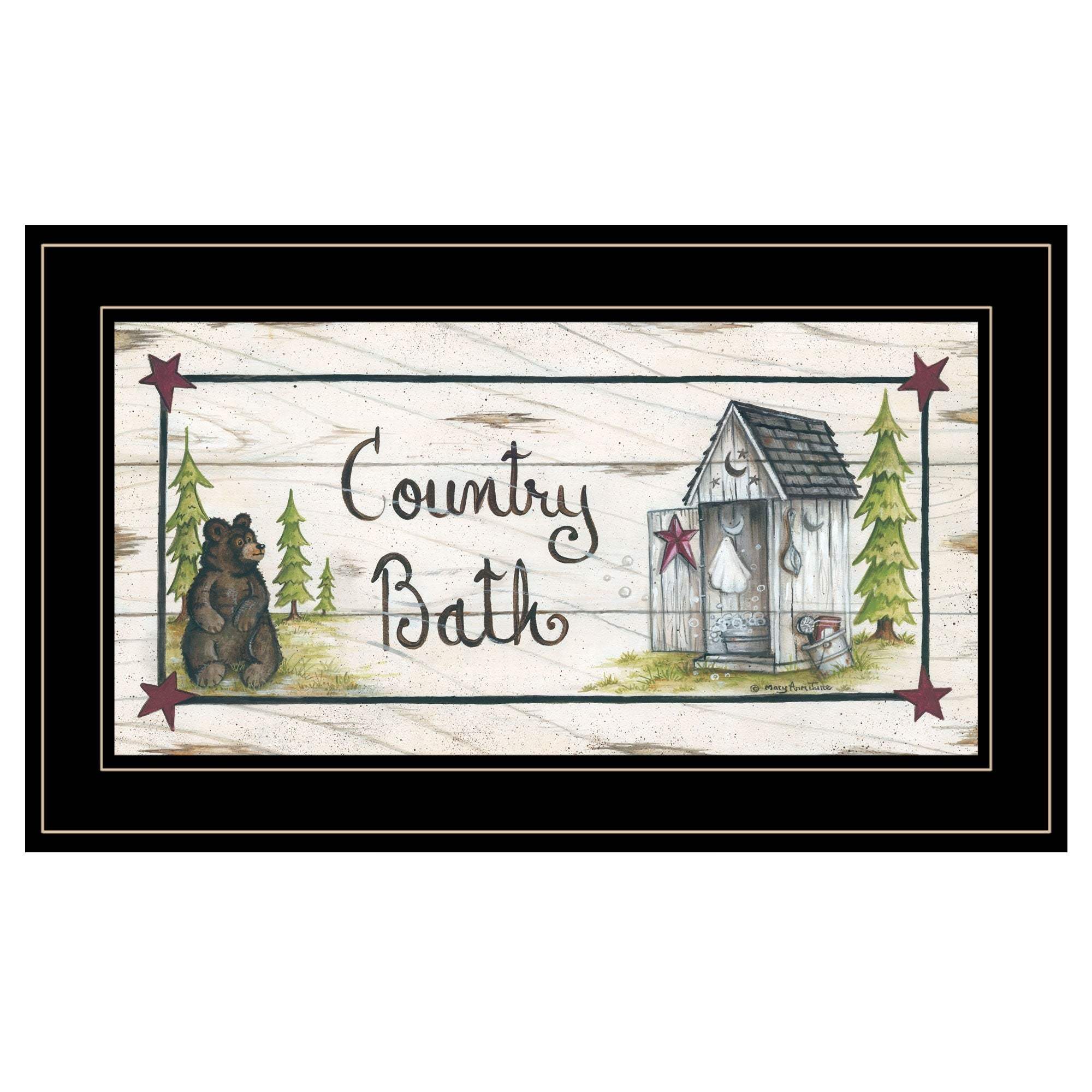 Country Bath 2 Black Framed Print Bathroom Wall Art - Image 2