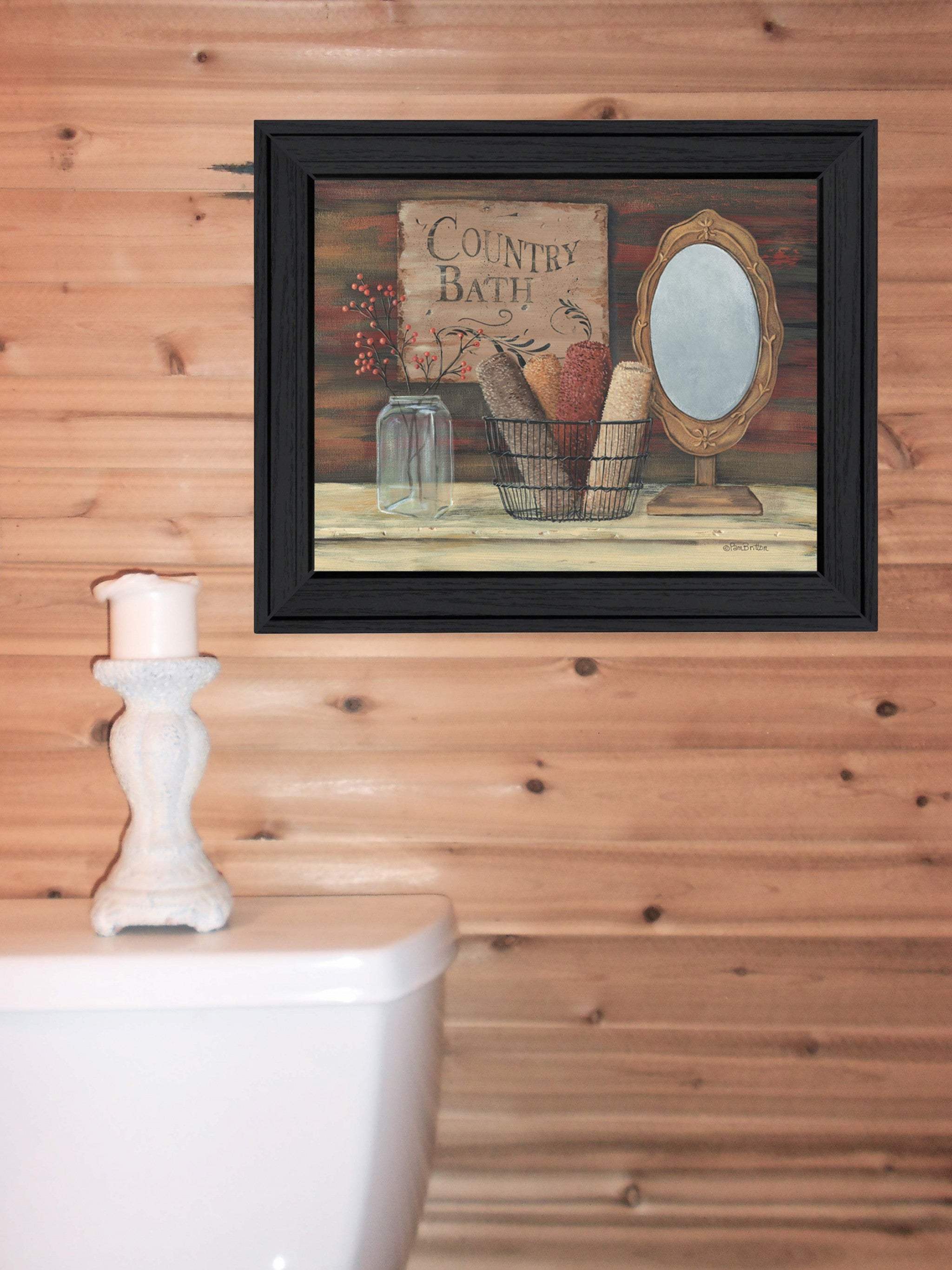 Country Bath 3 Black Framed Print Bathroom Wall Art - Image 4