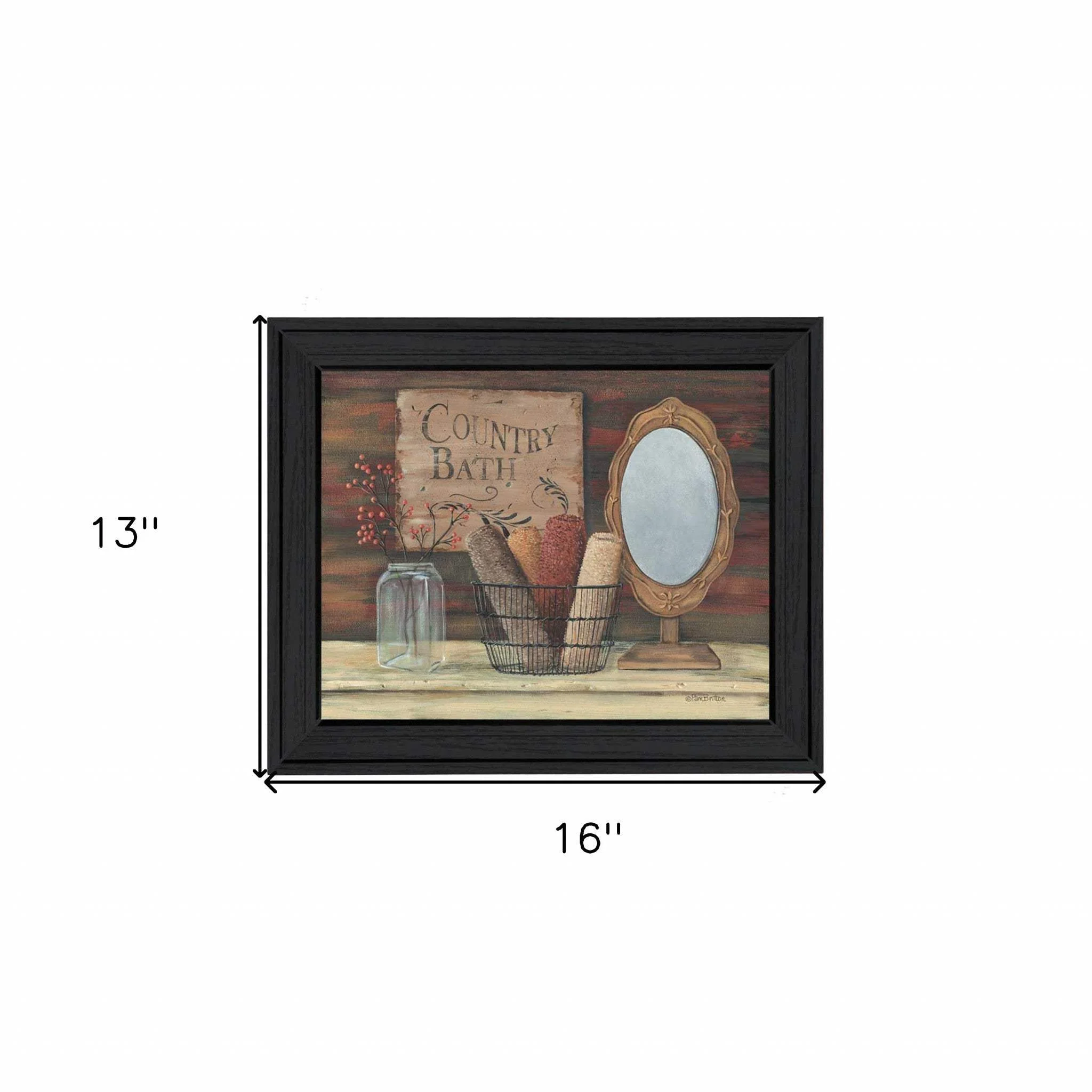 Country Bath 3 Black Framed Print Bathroom Wall Art - Image 5