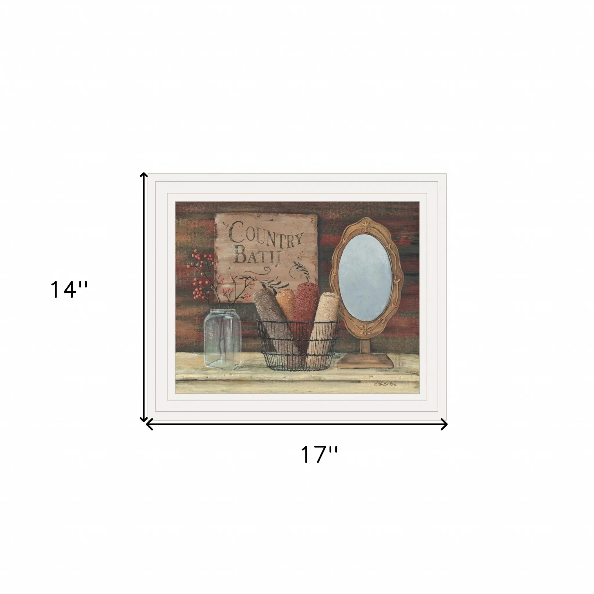 Country Bath 6 White Framed Print Bathroom Wall Art - Image 5