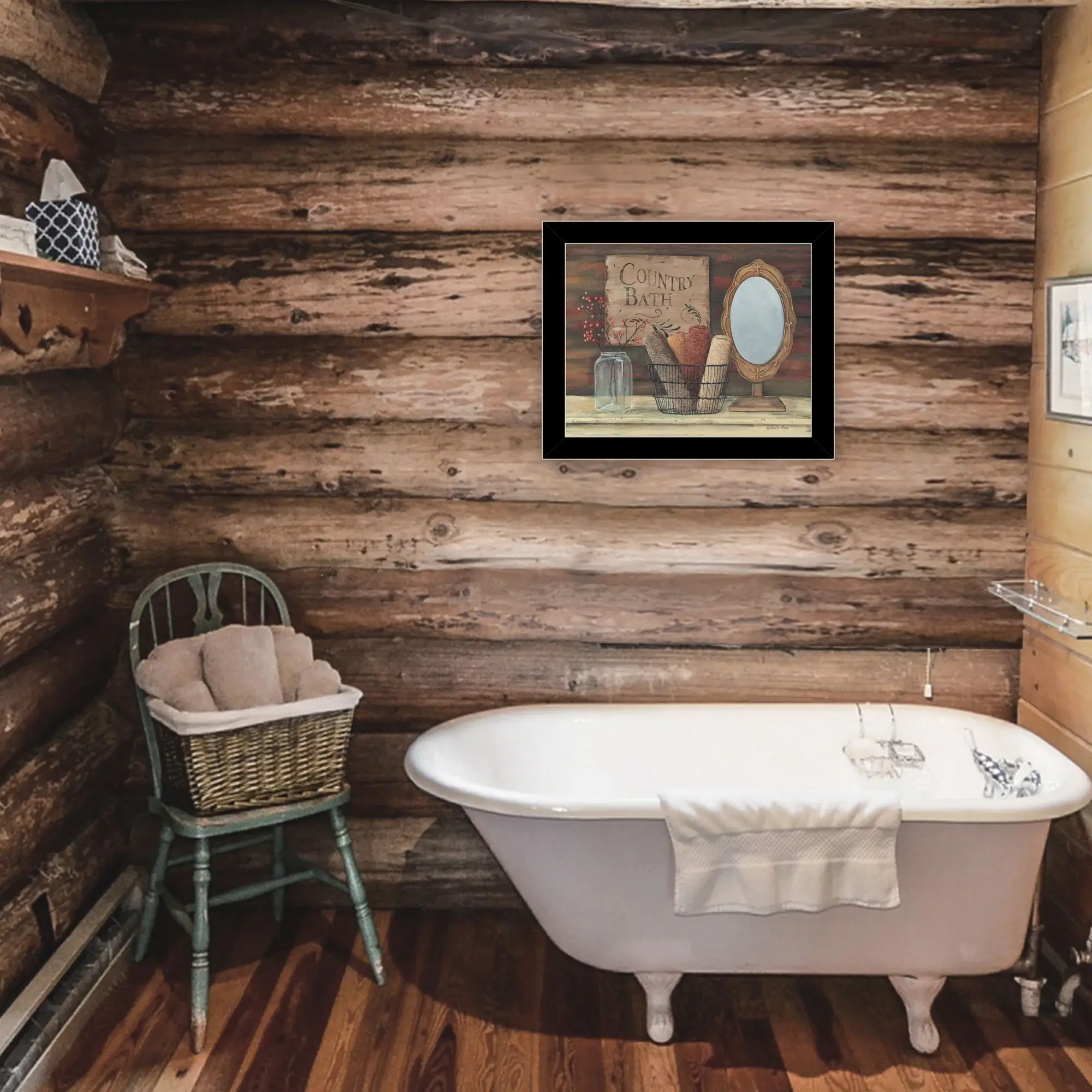Country Bath 7 Black Framed Print Bathroom Wall Art - Image 4