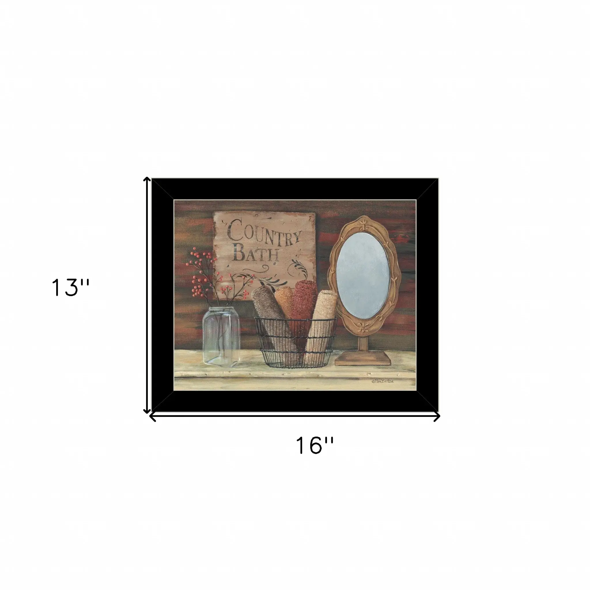 Country Bath 7 Black Framed Print Bathroom Wall Art - Image 5
