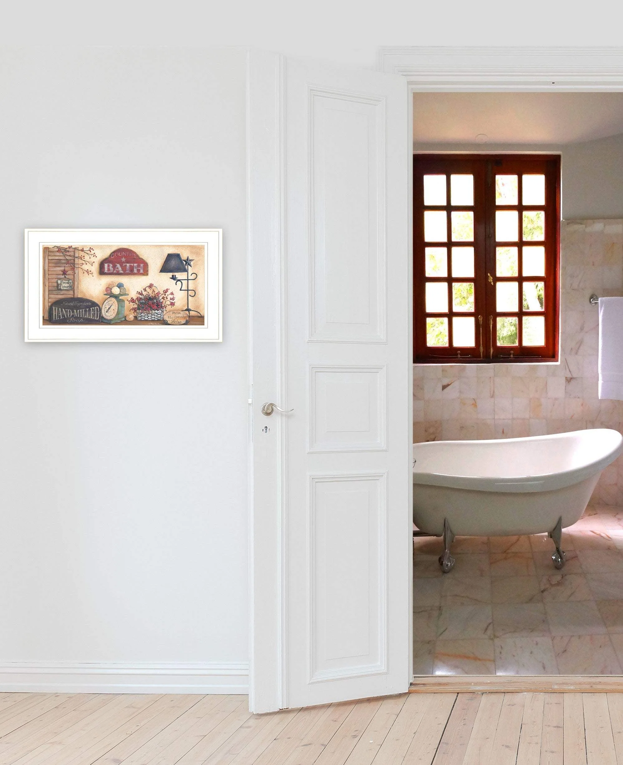 Country Bath 8 White Framed Print Bathroom Wall Art - Image 4
