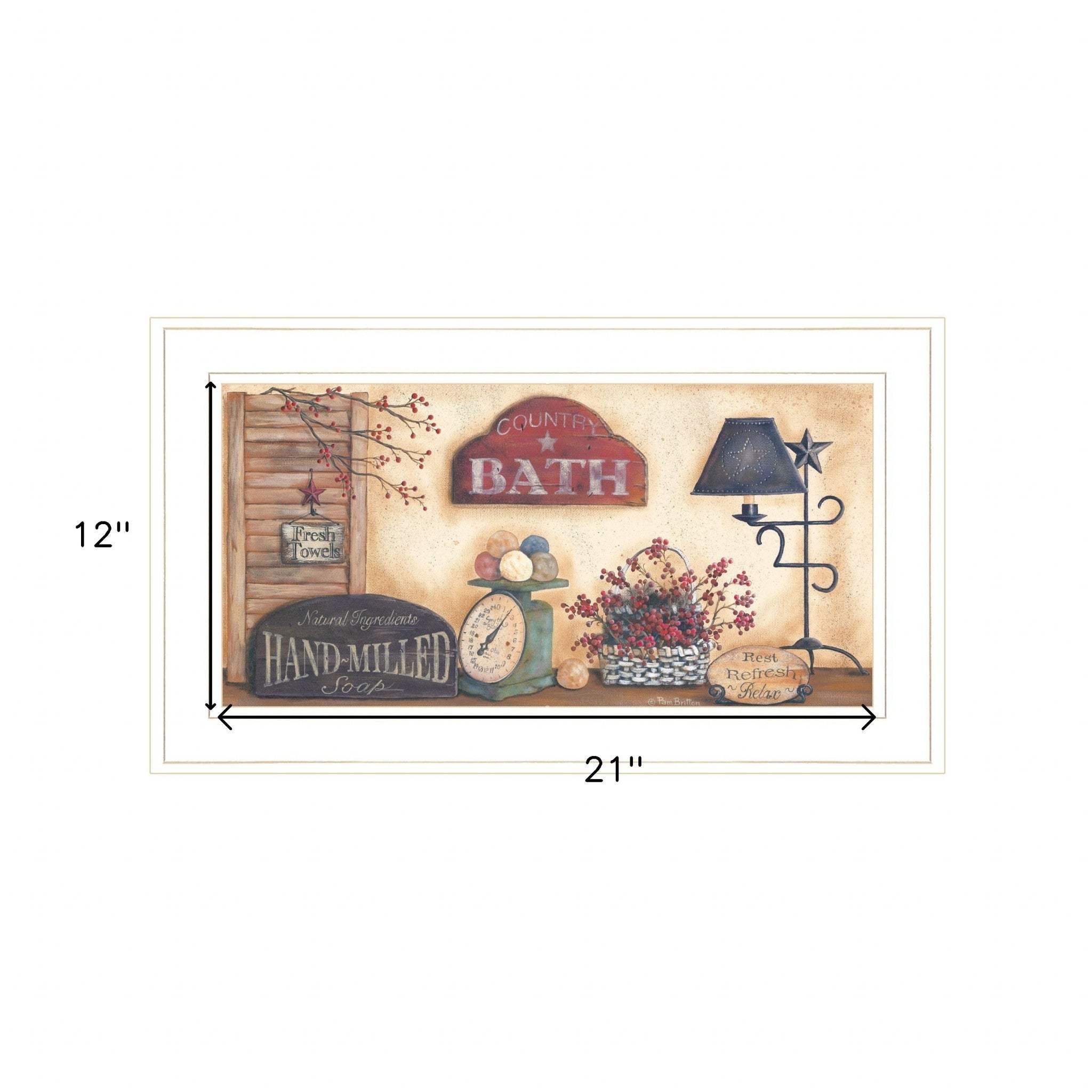 Country Bath 8 White Framed Print Bathroom Wall Art - Image 5