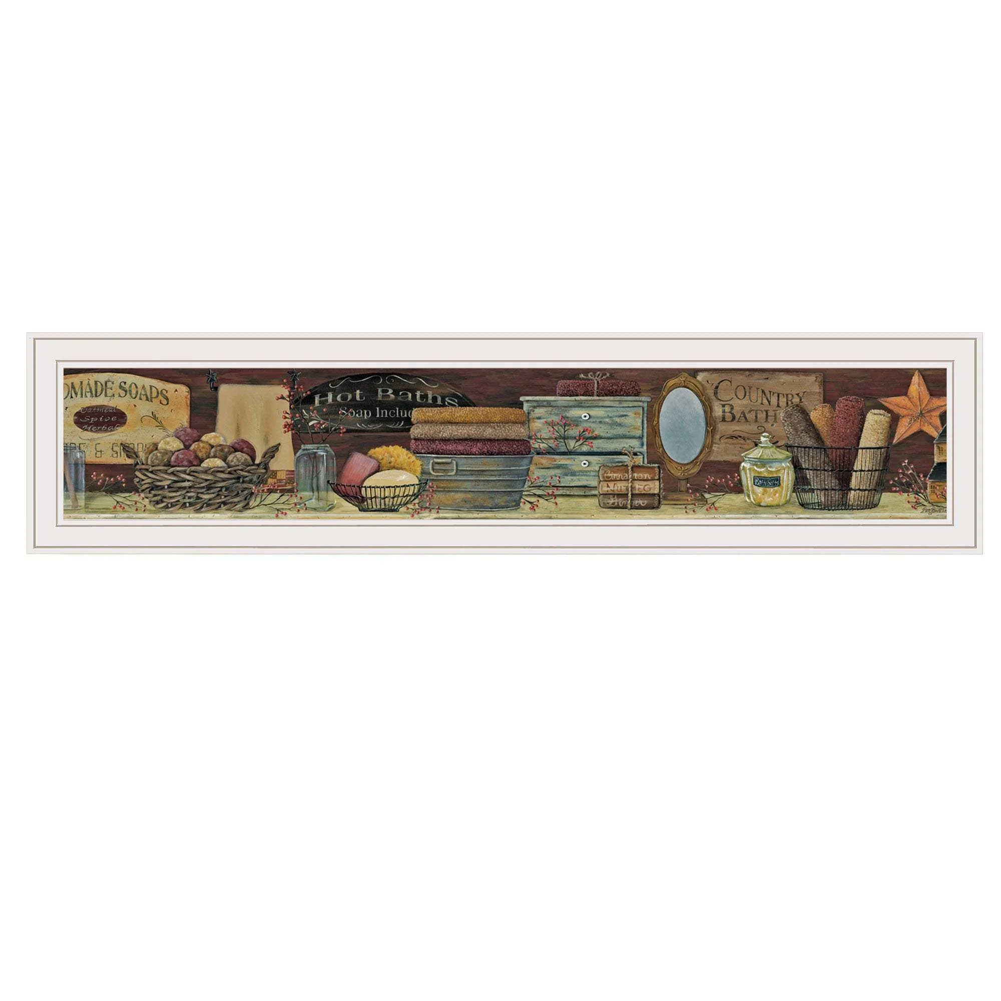 Country Bath Shelf 2 White Framed Print Bathroom Wall Art - Image 2