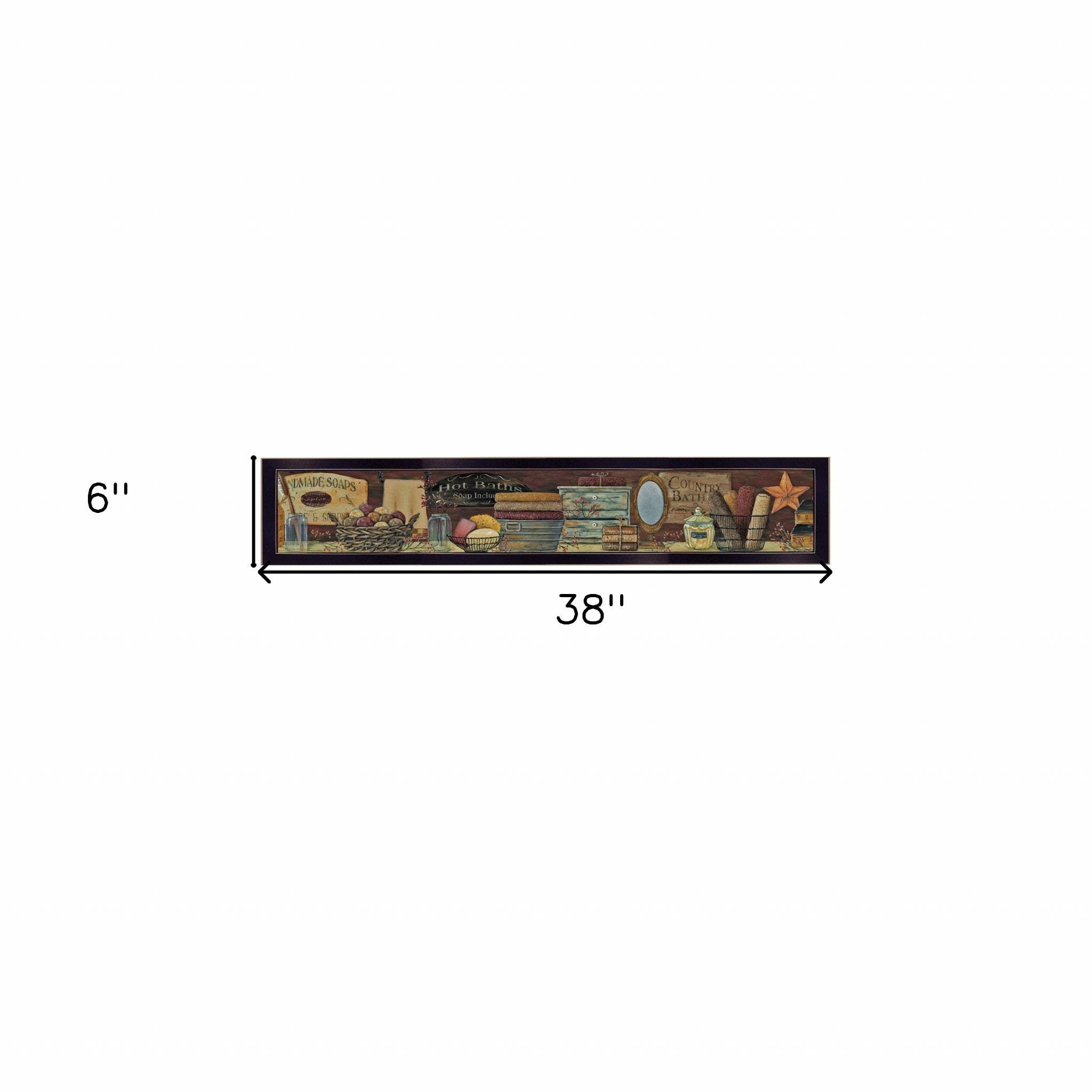 Country Bath Shelf 4 Black Framed Print Bathroom Wall Art - Image 5