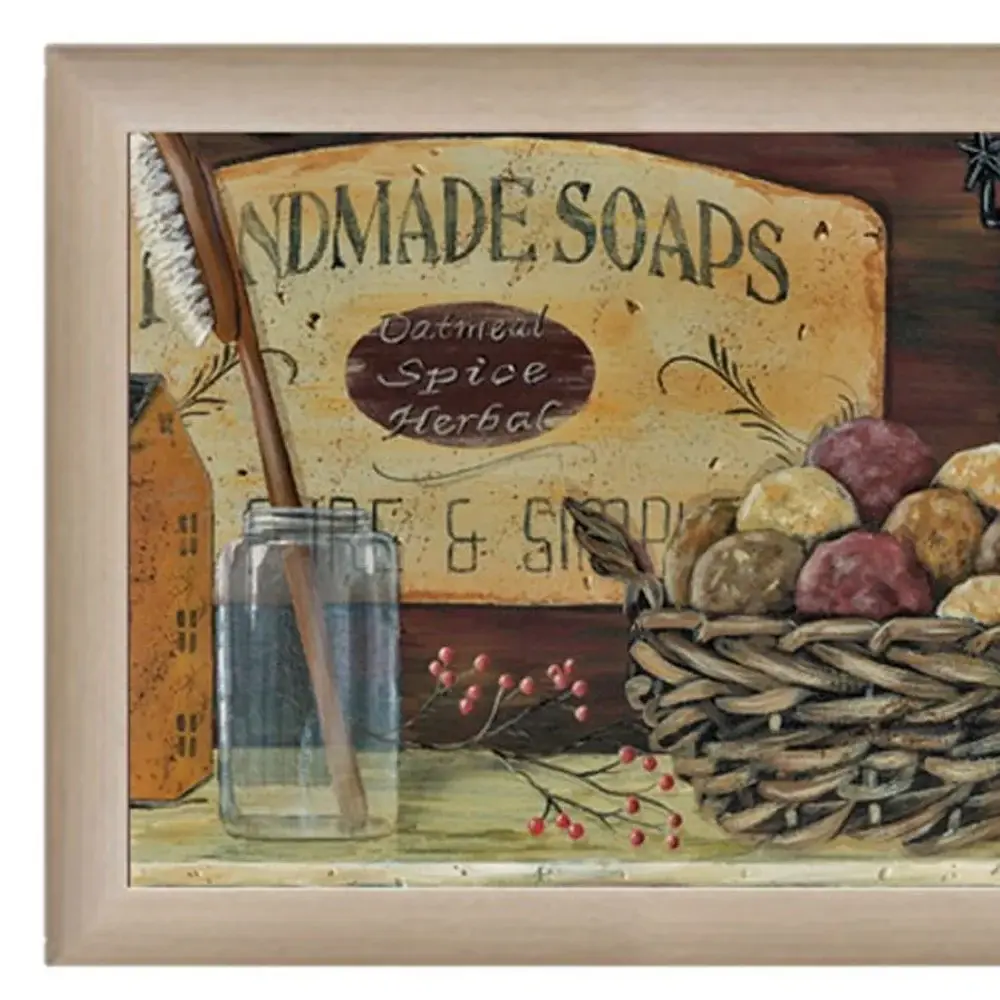 Country Bath Shelf 5 Brown Framed Print Bathroom Wall Art - Image 3
