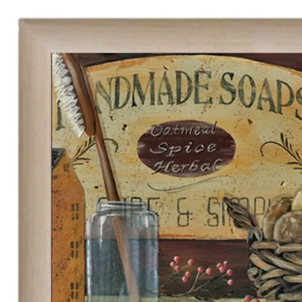 Country Bath Shelf 5 Brown Framed Print Bathroom Wall Art - Image 4