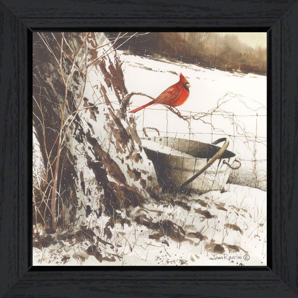 Country Cardinal Black Framed Print Wall Art - Image 2