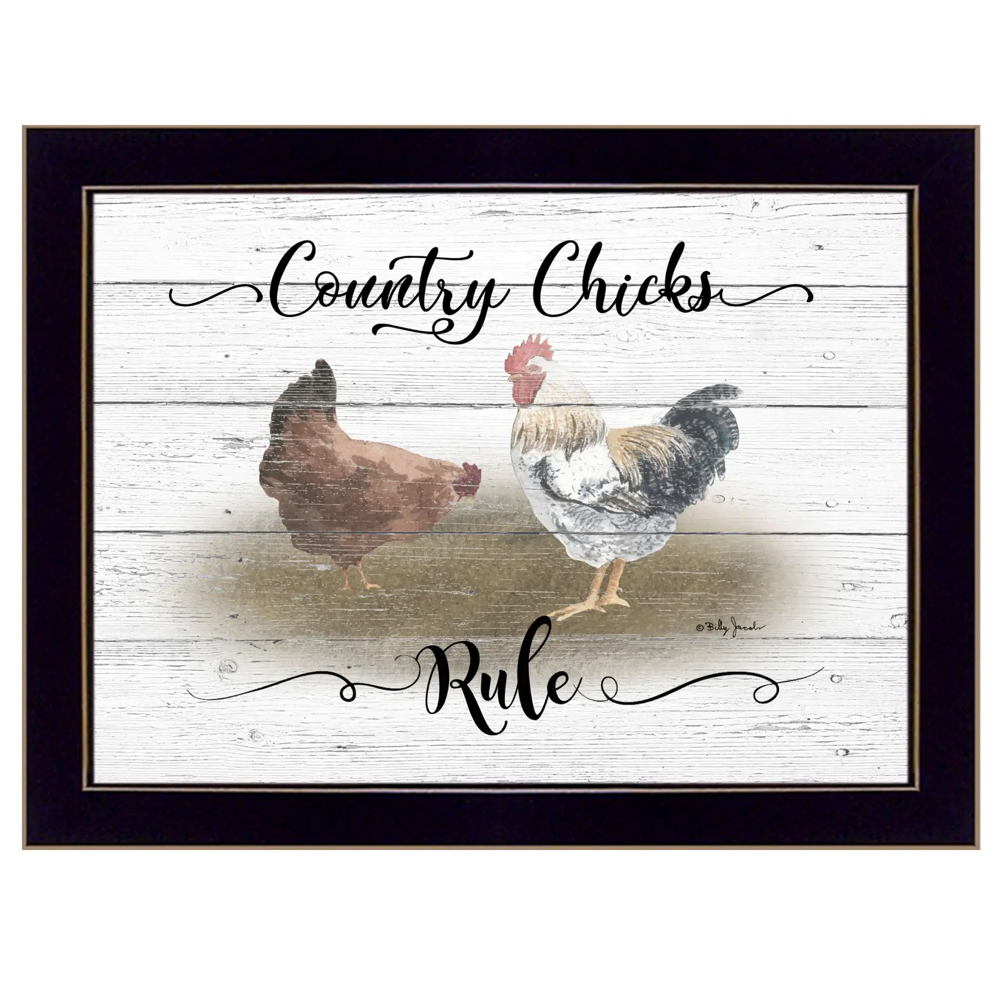 Country Chicks Rule 1 Black Framed Print Wall Art - Image 2