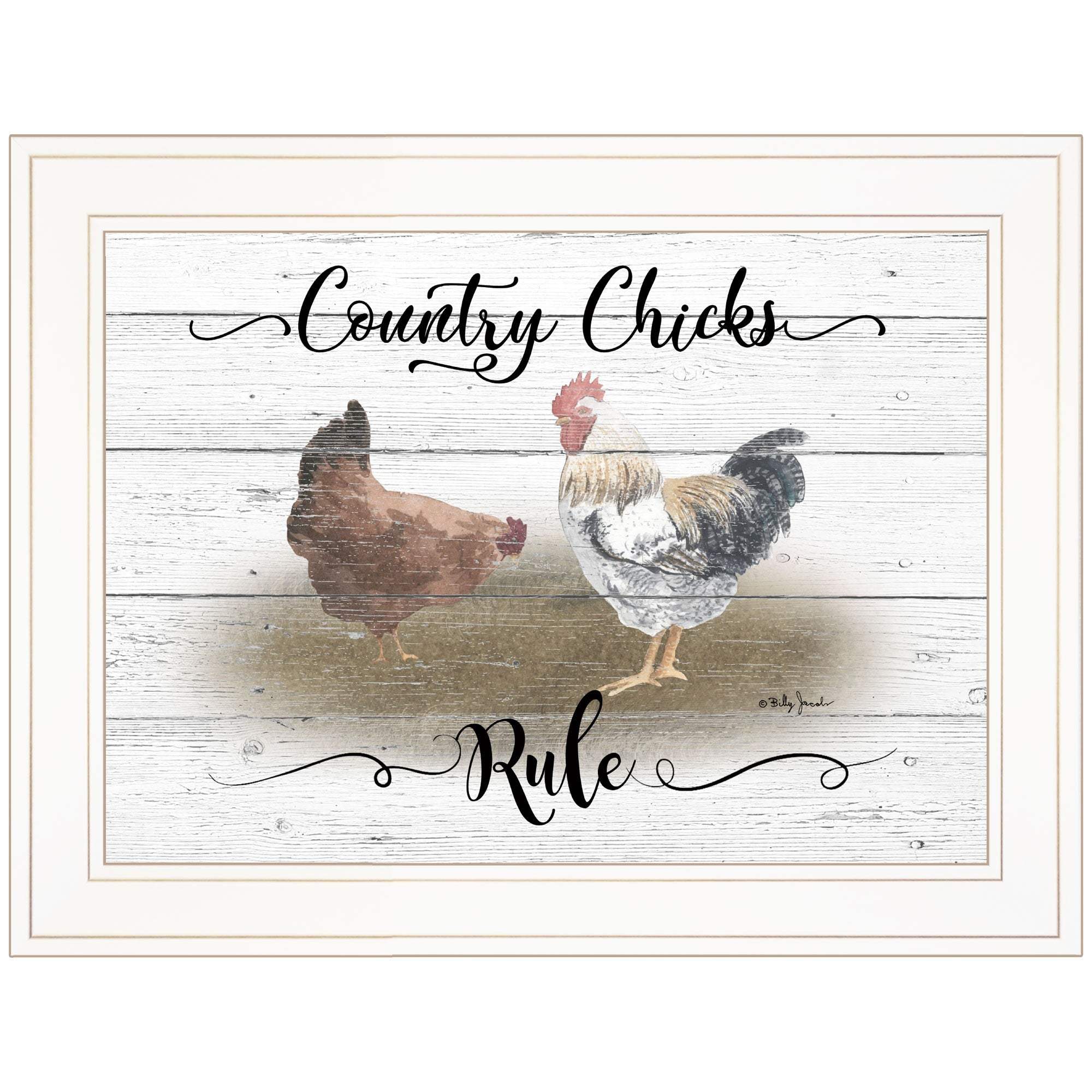 Country Chicks Rule 2 White Framed Print Wall Art - Image 2