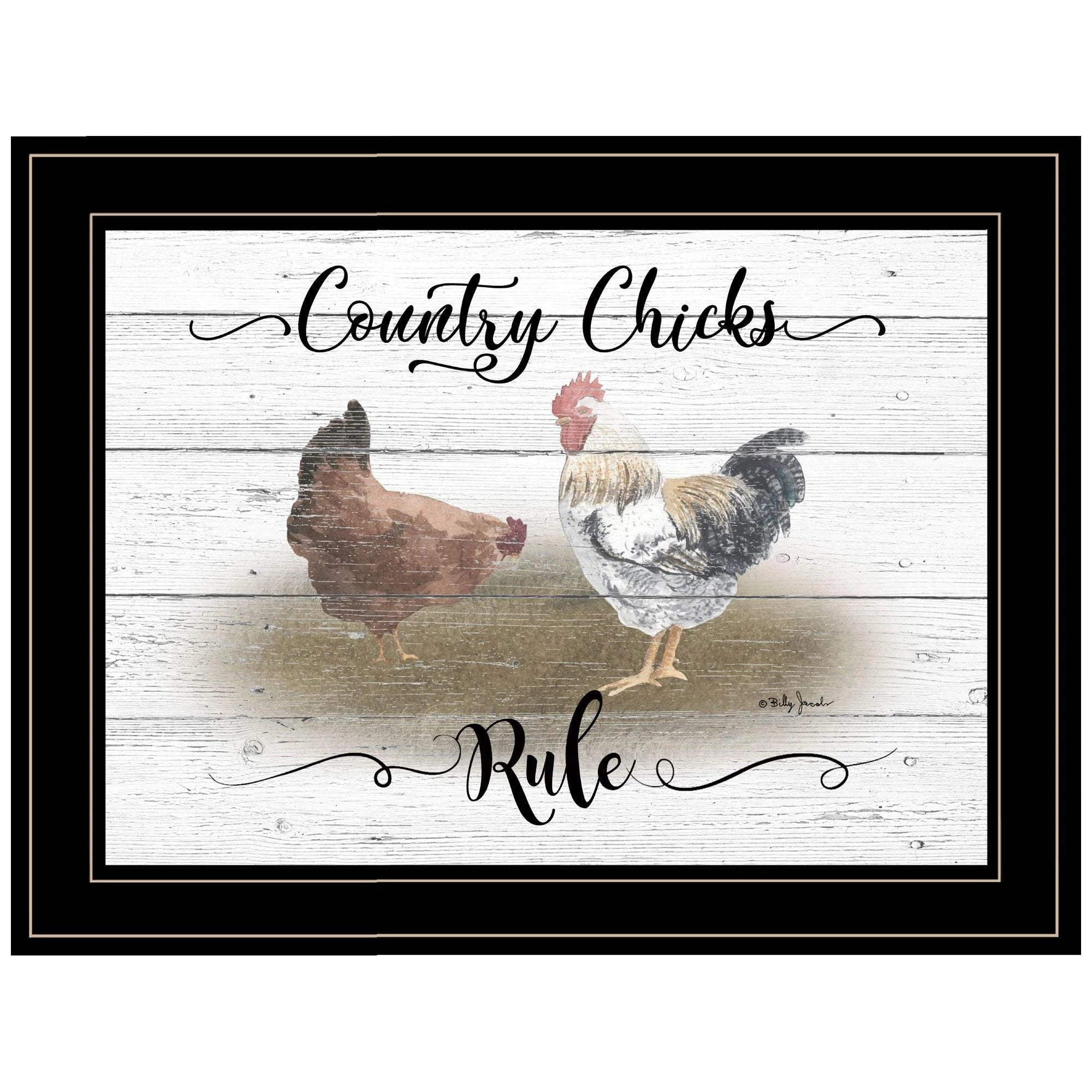 Country Chicks Rule 3 Black Framed Print Wall Art - Image 2