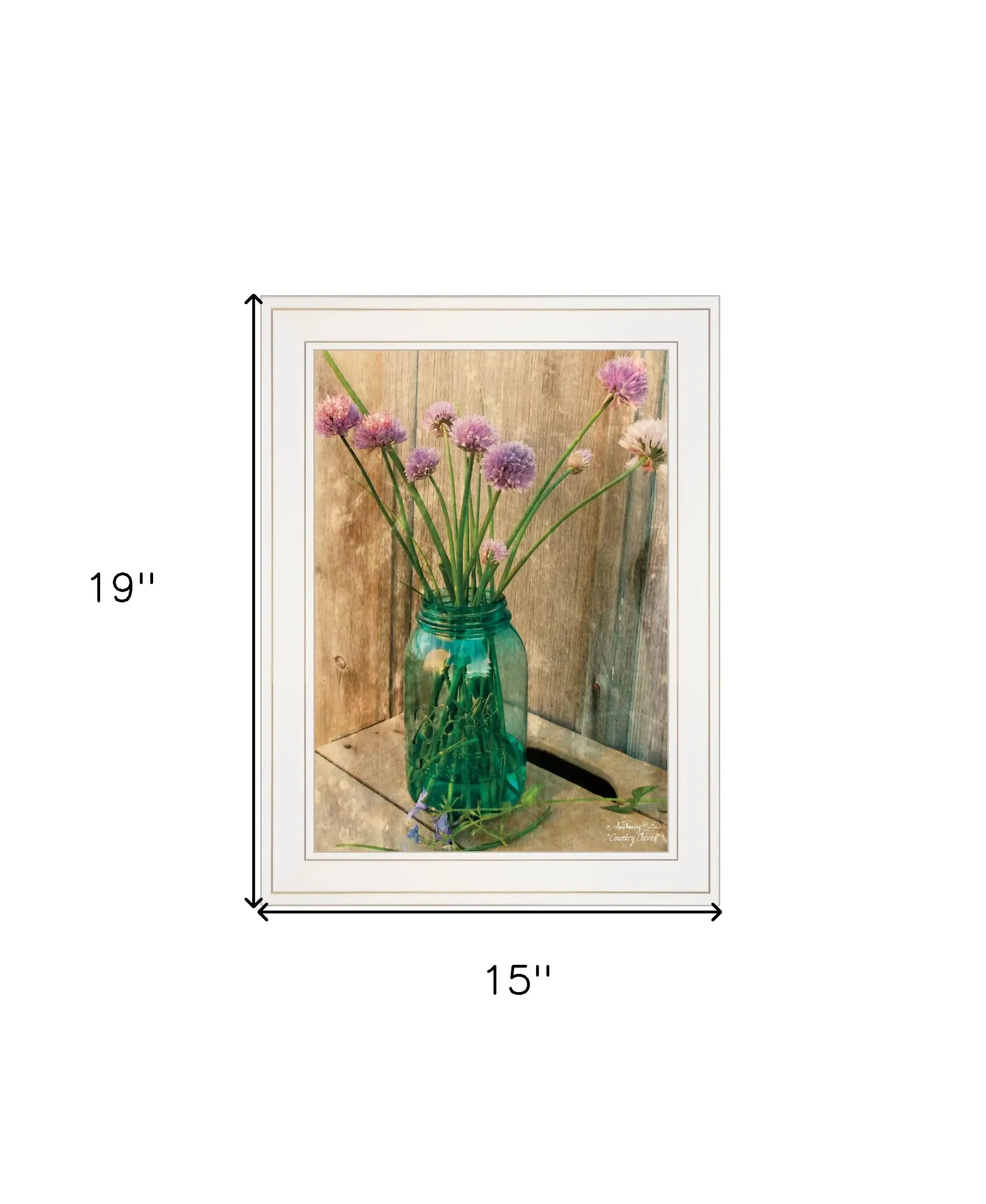 Country Chives 1 White Framed Print Wall Art - Image 6