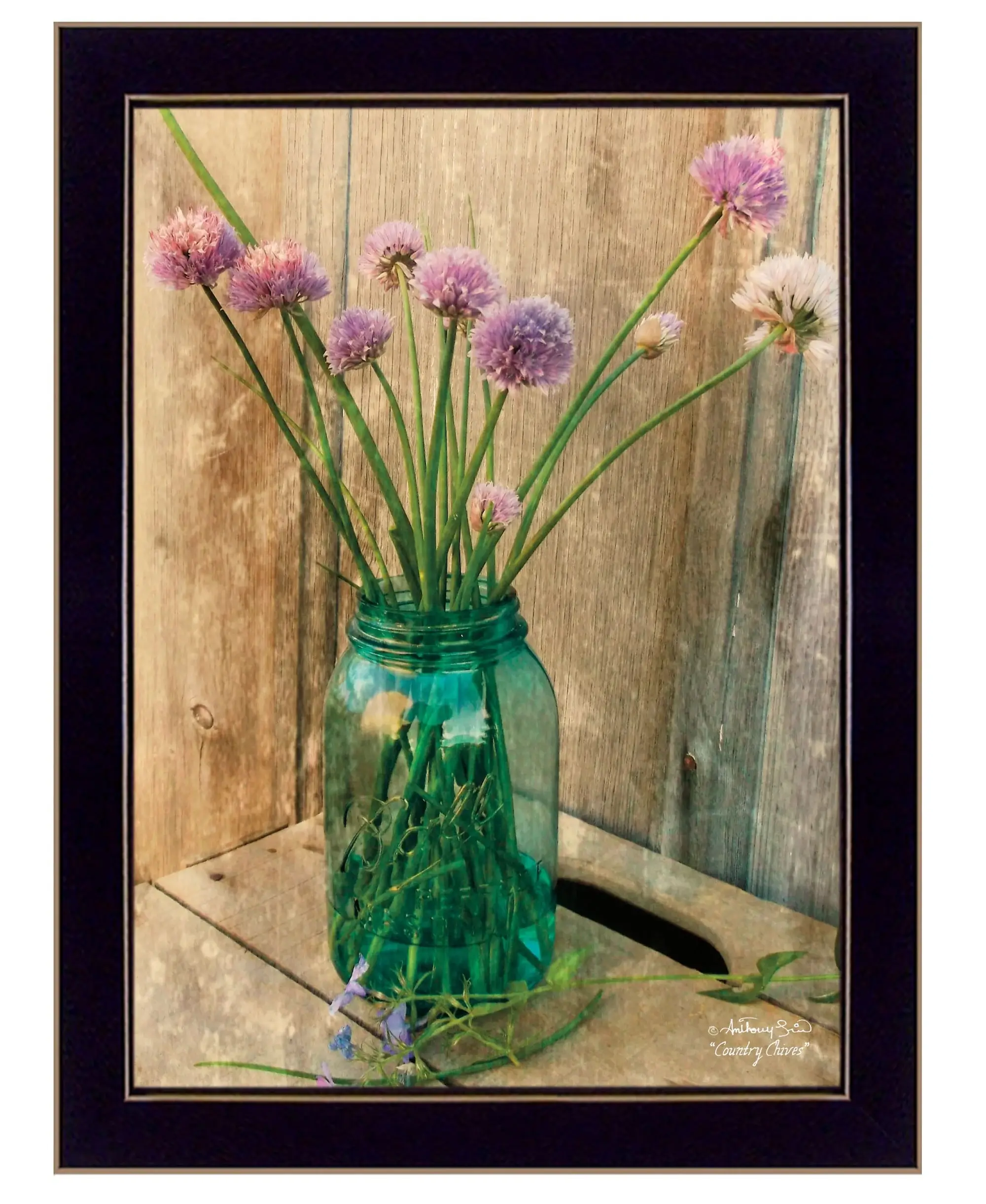 Country Chives 3 Black Framed Print Wall Art - Image 2