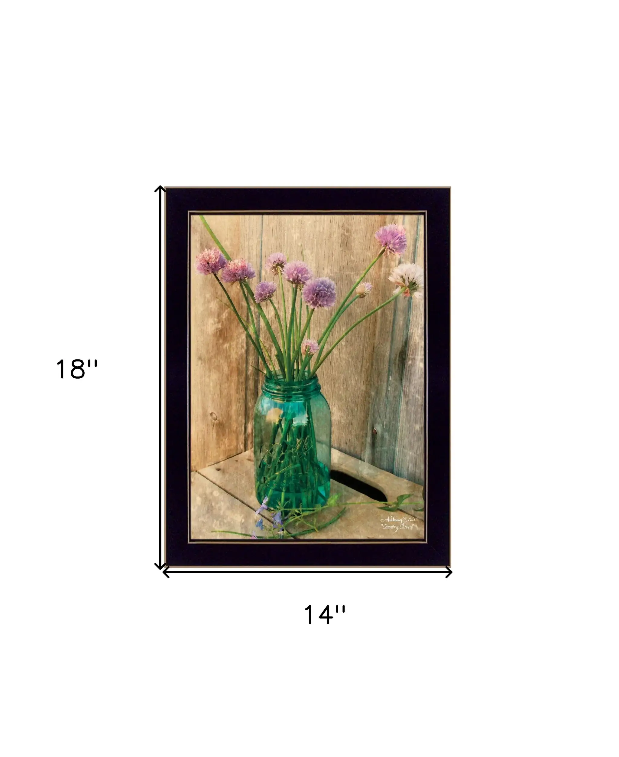 Country Chives 3 Black Framed Print Wall Art - Image 6