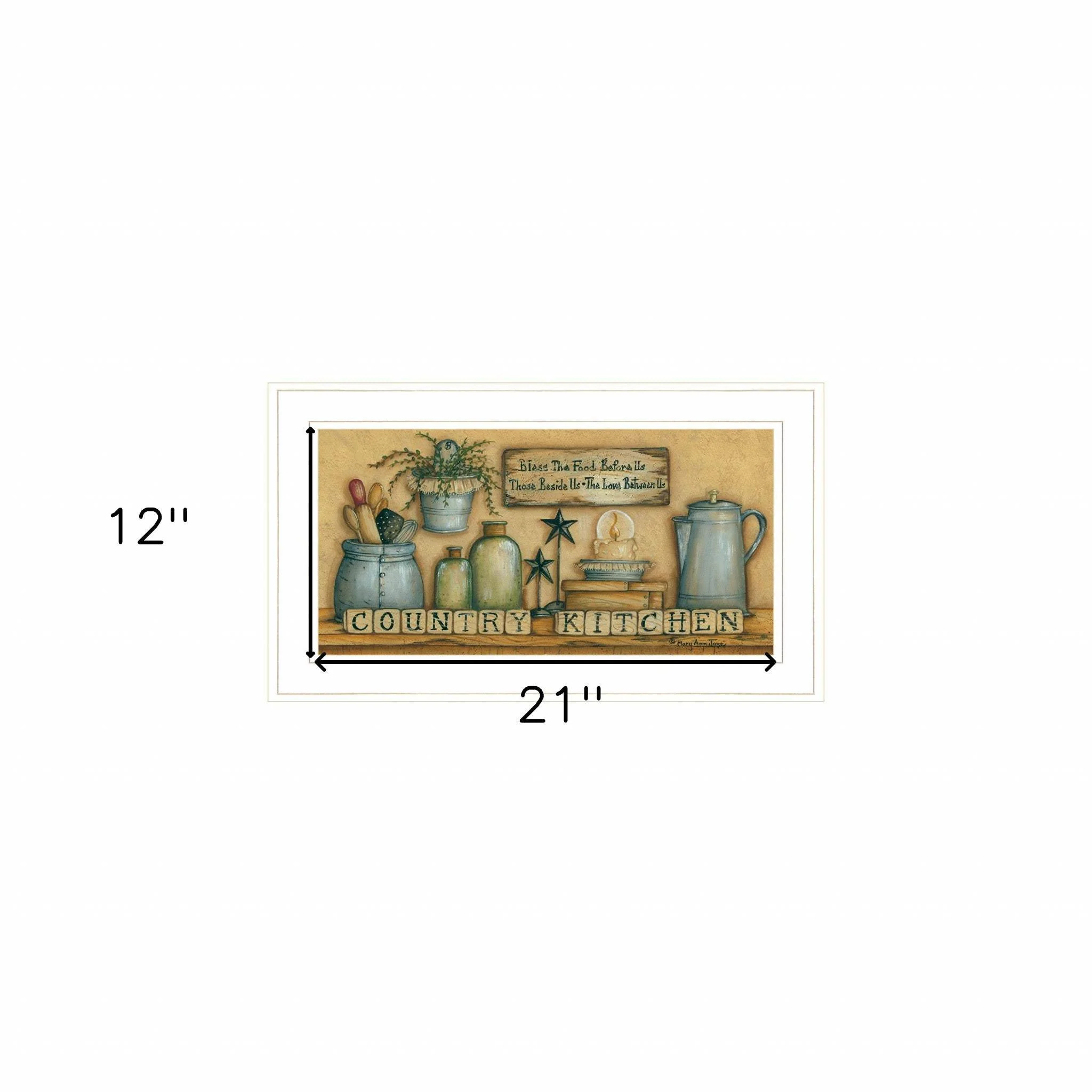 Country Kitchen 5 White Framed Print Kitchen Wall Art - Image 3