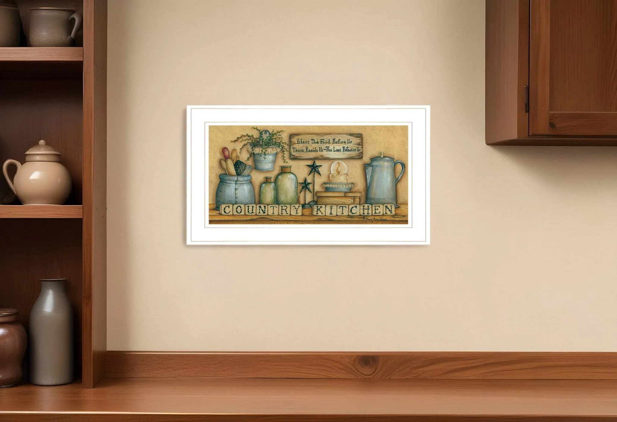 Country Kitchen 5 White Framed Print Kitchen Wall Art - Image 4