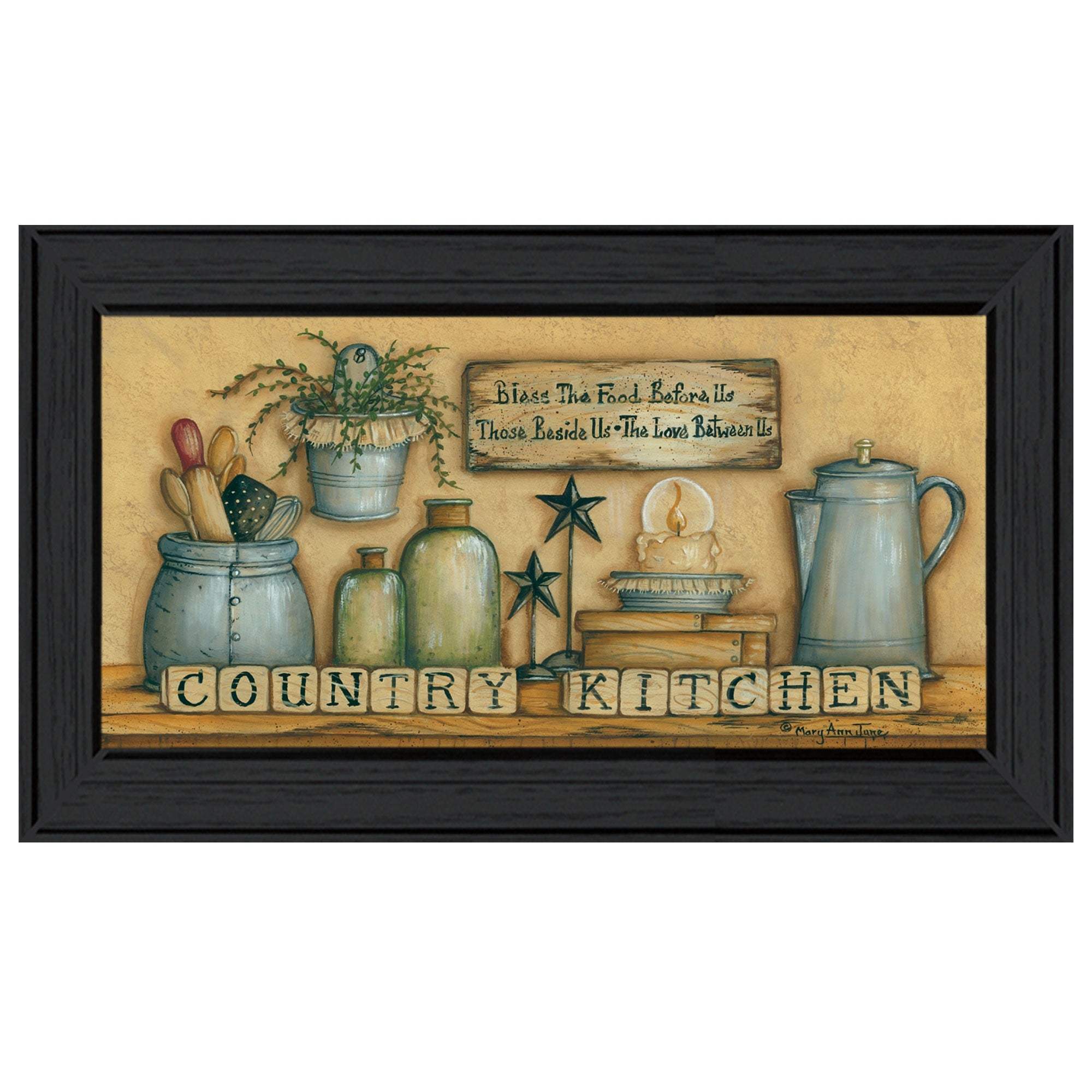 Country Kitchen 6 Black Framed Print Kitchen Wall Art - Image 2