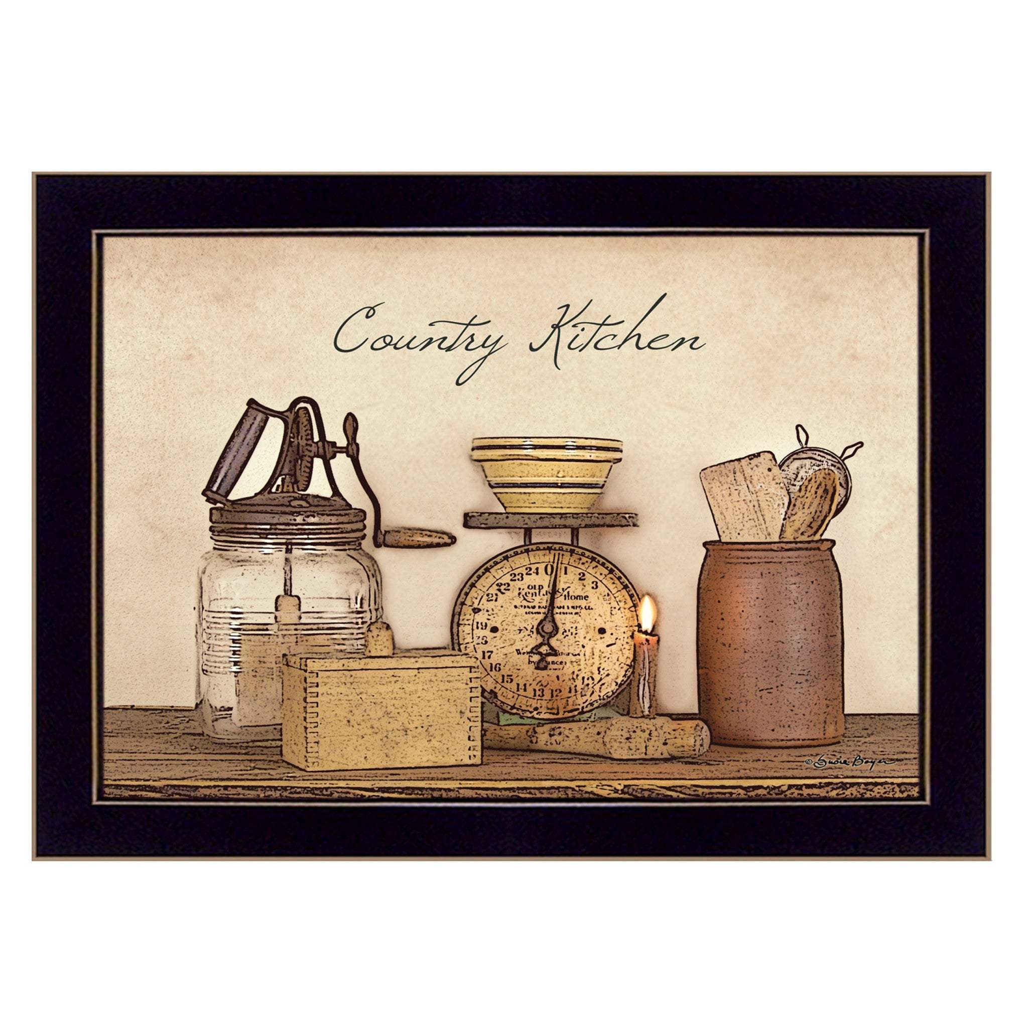 Country Kitchen Black Framed Print Kitchen Wall Art - Image 2