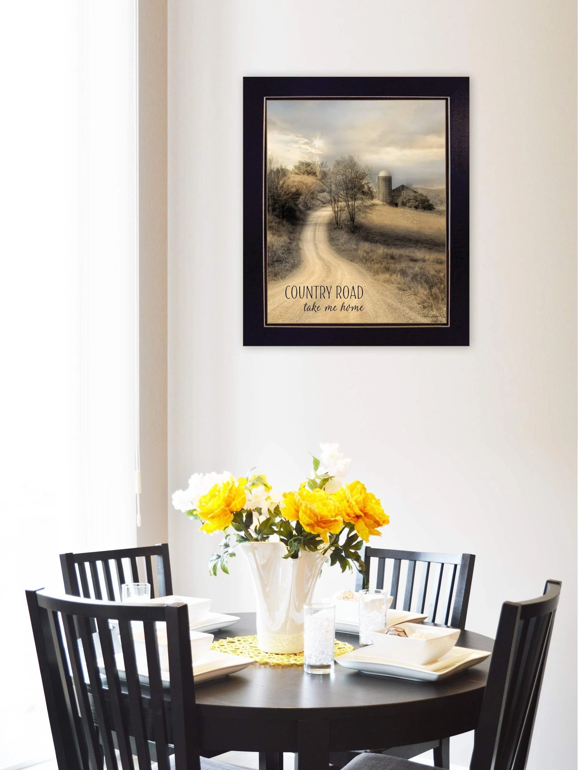 Country Road Take Me 2 Black Framed Print Wall Art - Image 5